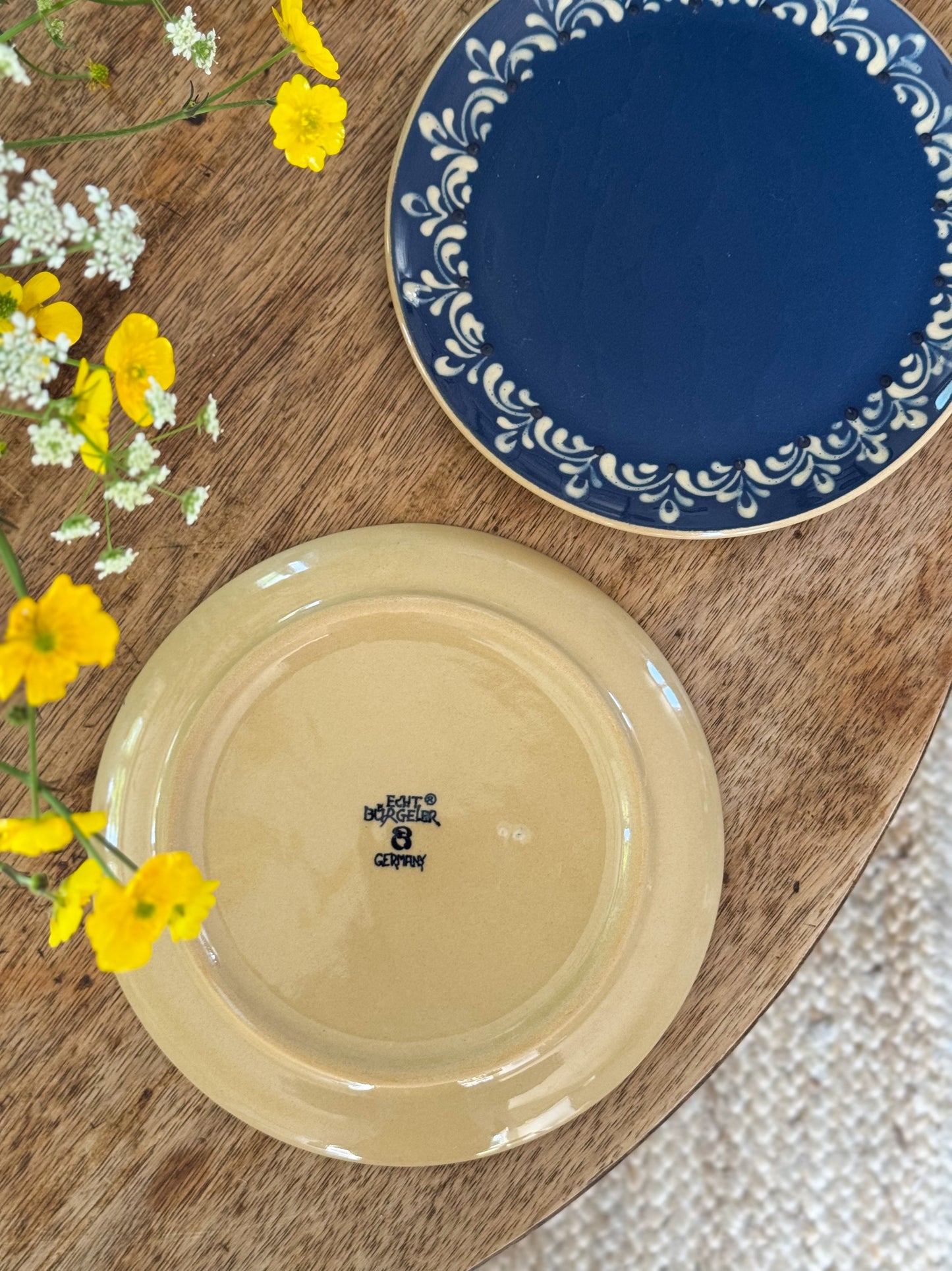 Pair of Echt Bürgel German Studio Pottery Plates