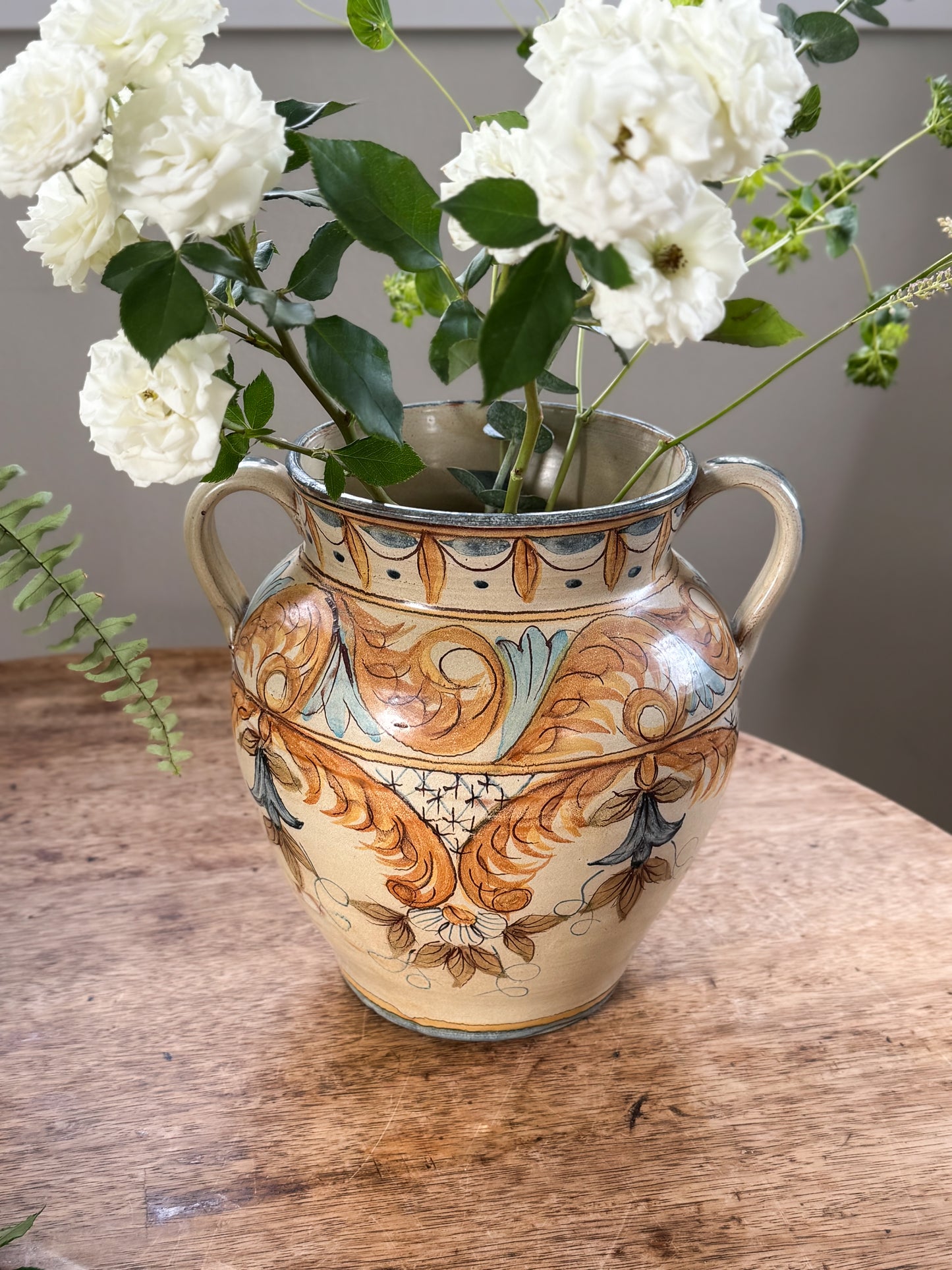 Vintage Large Portuguese Studio Pottery Handled Vessel