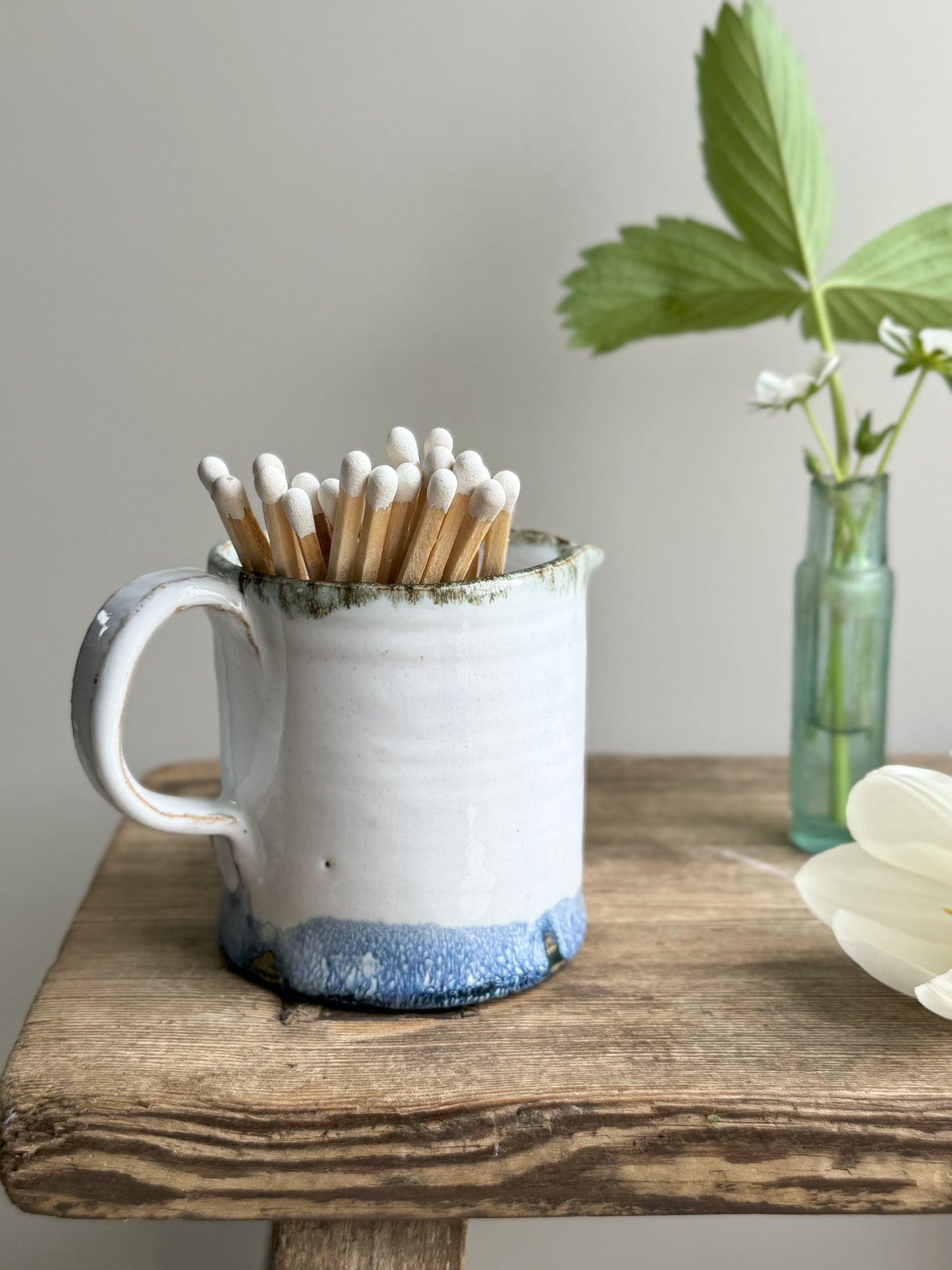 Studio Pottery Two Tone Drip Glaze Creamer
