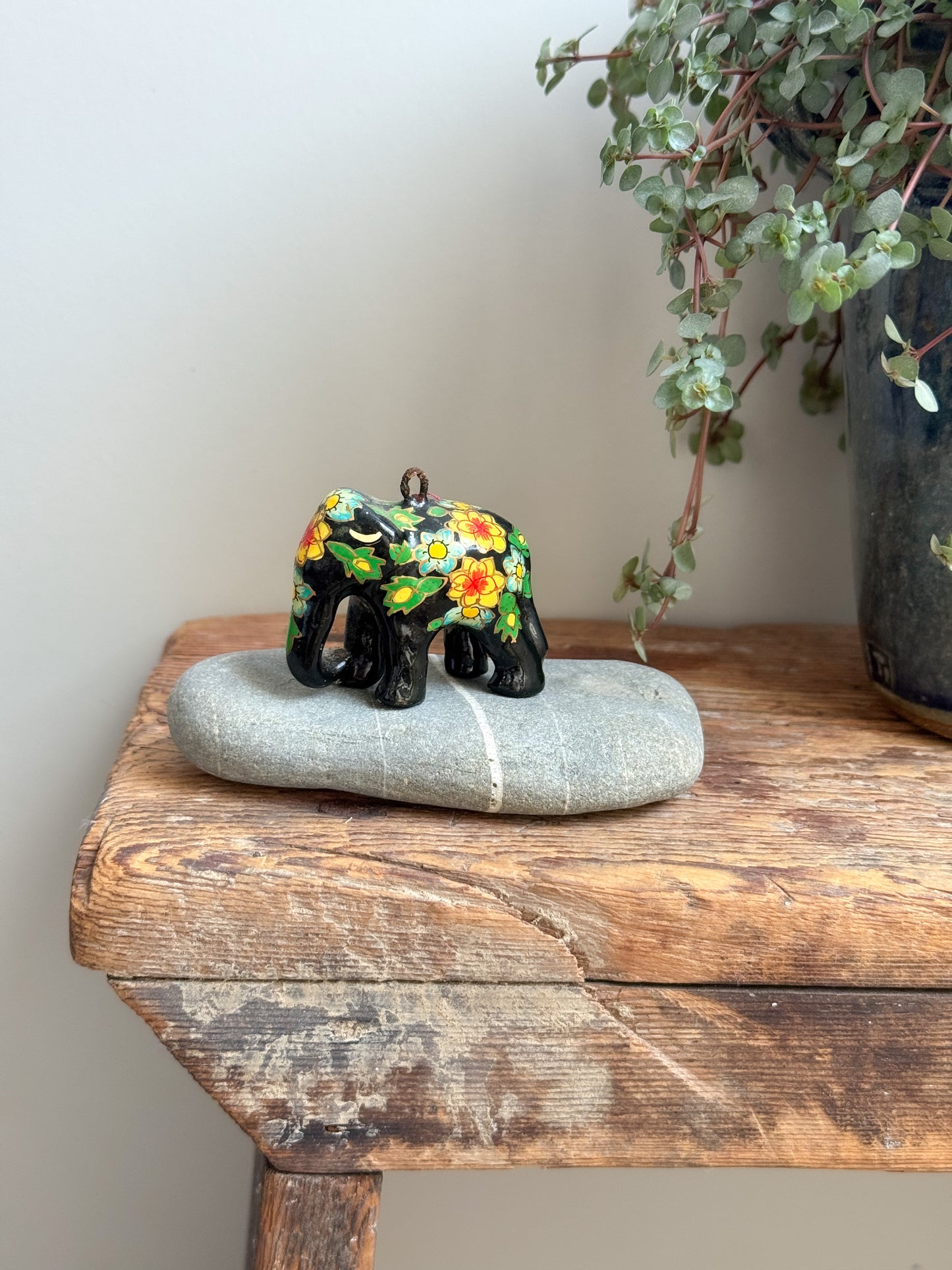 Hand-Painted Indian Papier-Mâché Elephant Ornament – Choose Your Design