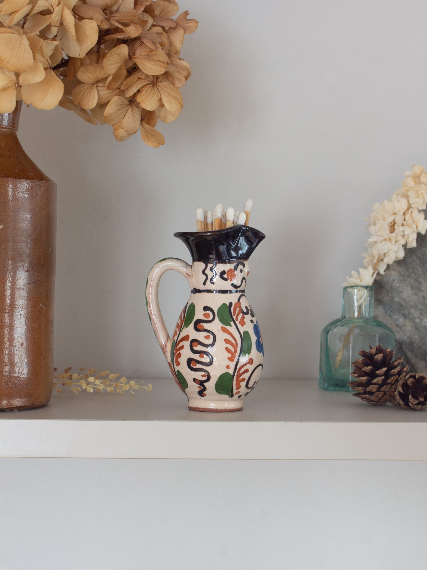 Rare Vintage Hungarian Studio Pottery ‘Little Guy’ Miniature Candle Holder / Match Holder / Creamer