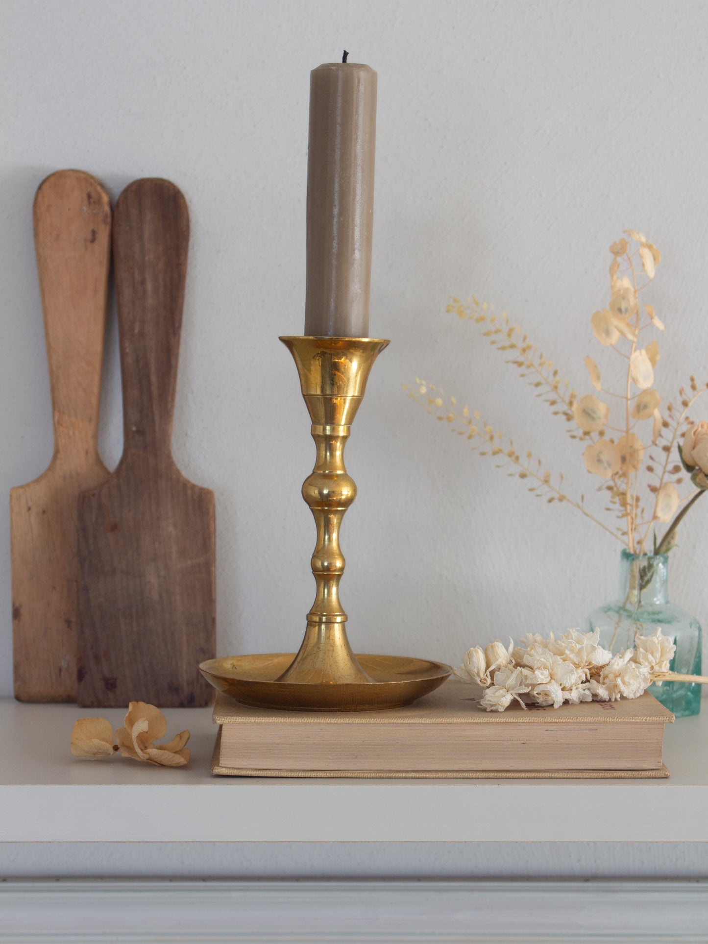 Vintage Solid Brass Candlestick Holder