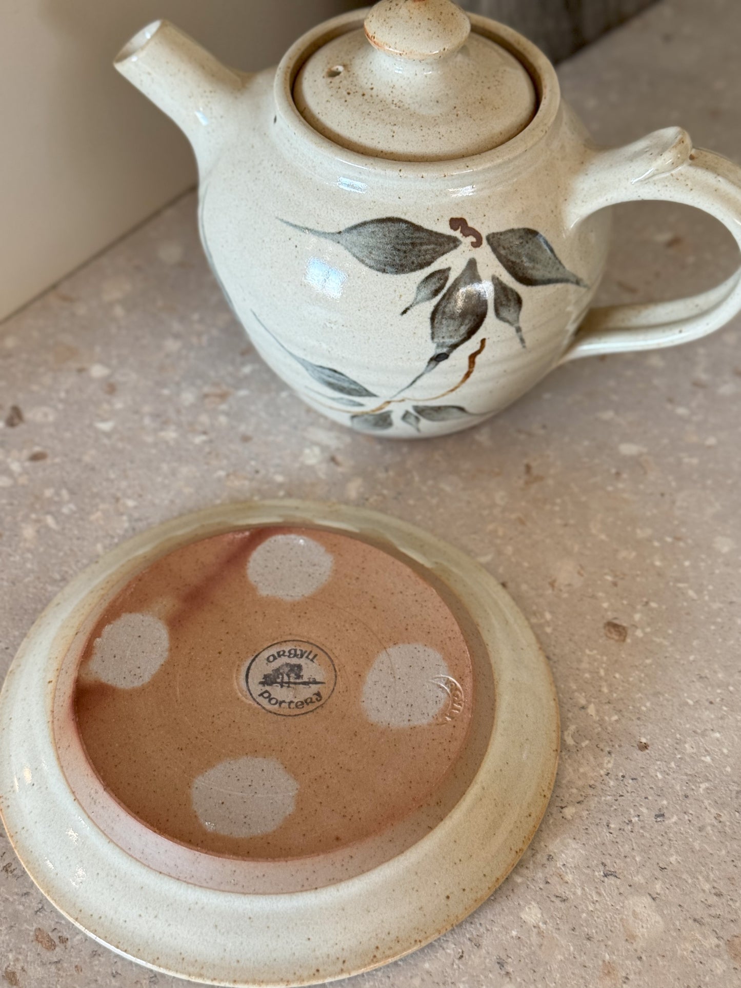 Vintage Scottish Argyll Studio Pottery Teapot and Saucer