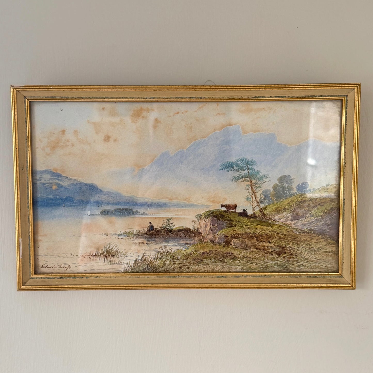 Antique Edwin Earp Original Framed Watercolour Painting • Highland Landscape