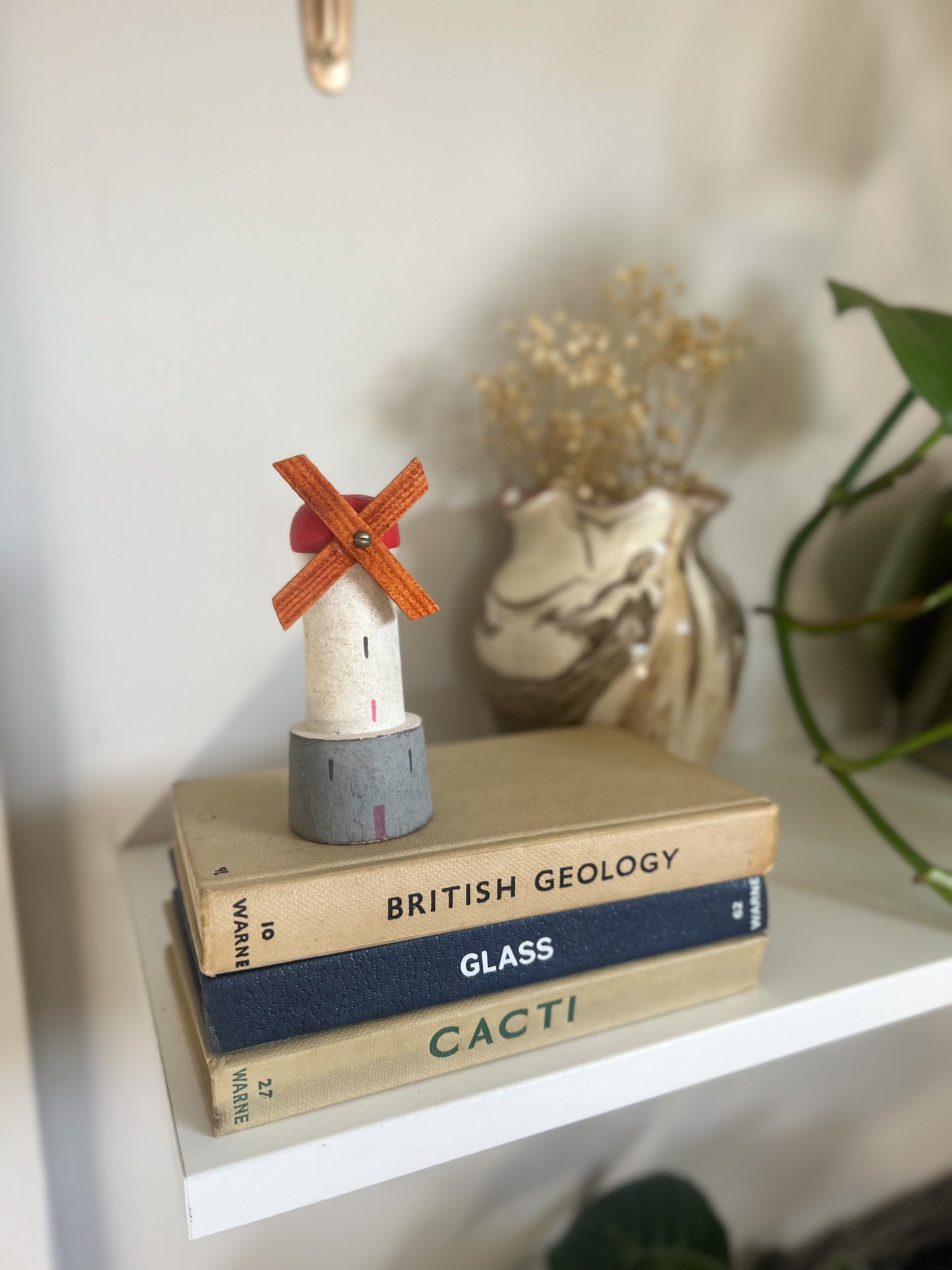 Vintage Folk Art Wooden Windmill