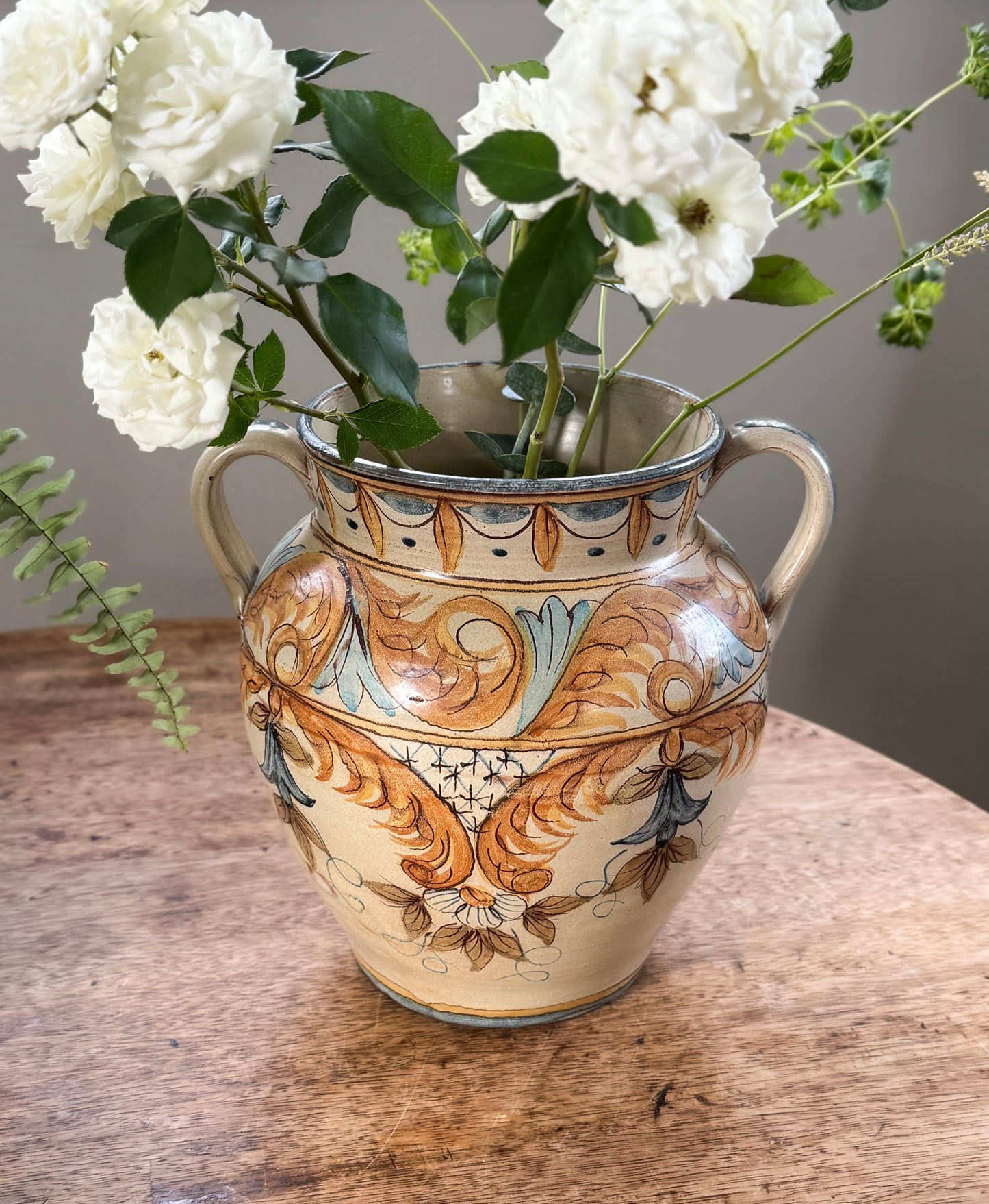 Vintage Large Portuguese Studio Pottery Handled Vessel