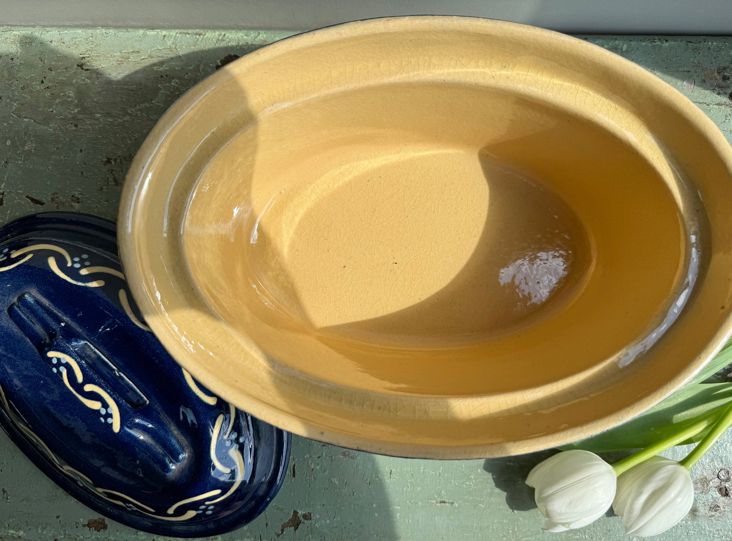 French Alsace Large Slipware Tureen