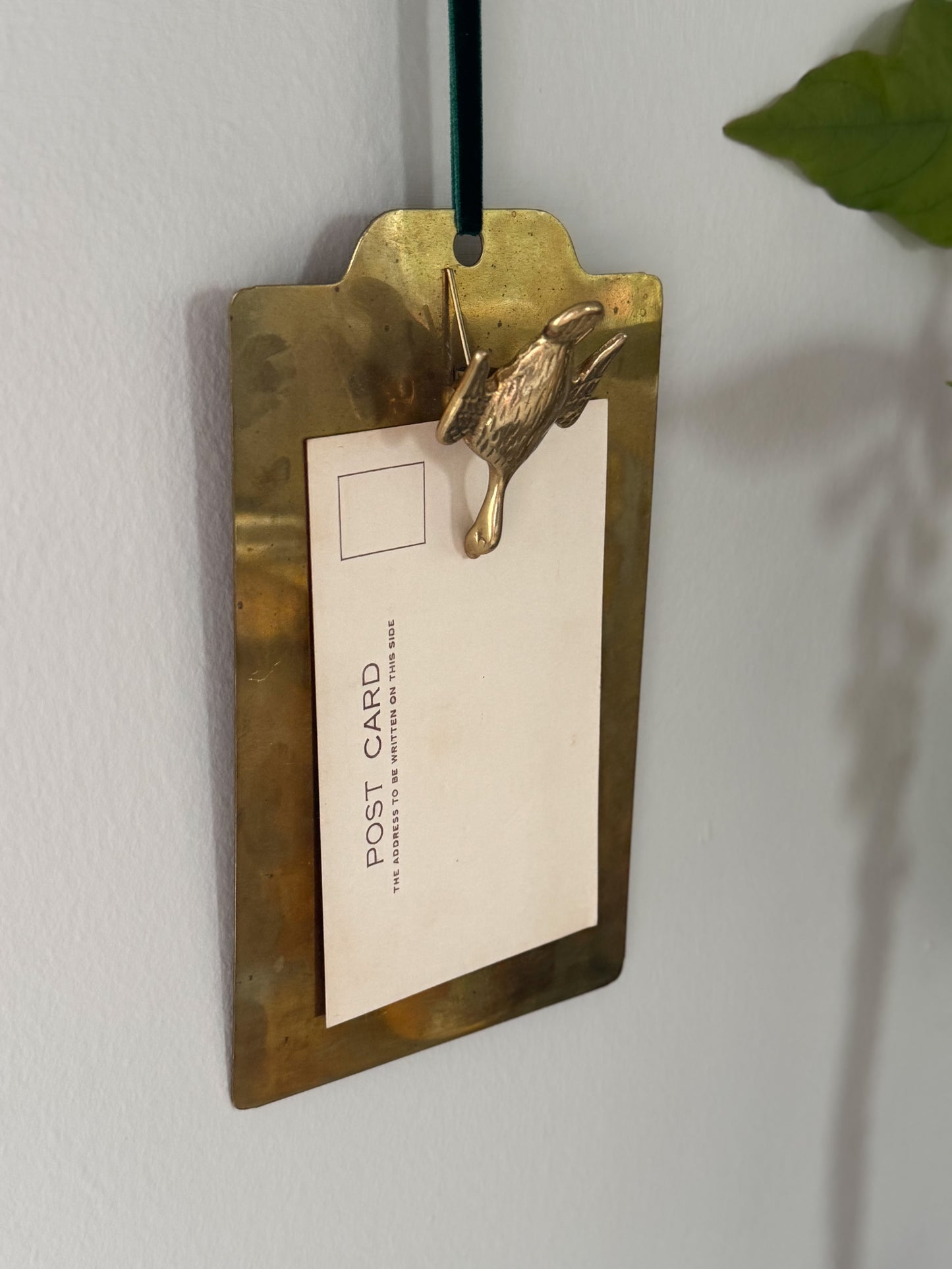 Vintage Solid Brass Duck Clipboard