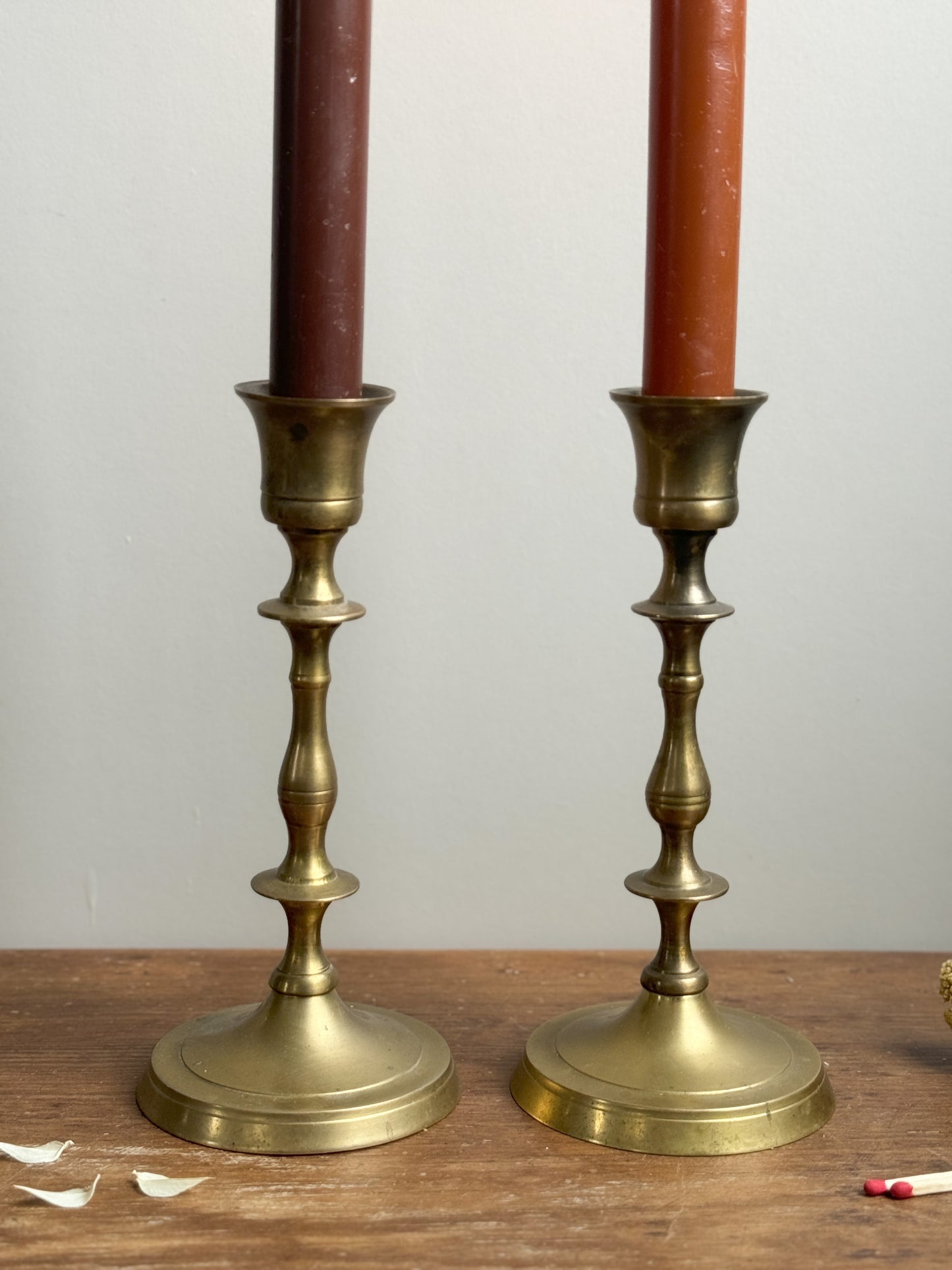 Vintage Brass Candlestick Pair