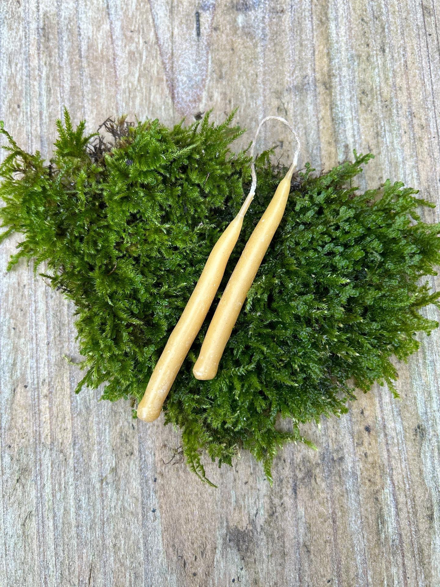 Hiraeth Cottage Re-Fill - Hand-Dipped Nautral Beeswax Candle Pair