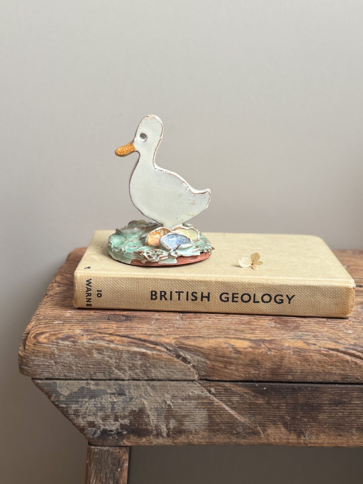Unique Studio Pottery Slipware Duck Sculpture by Tim Taylor