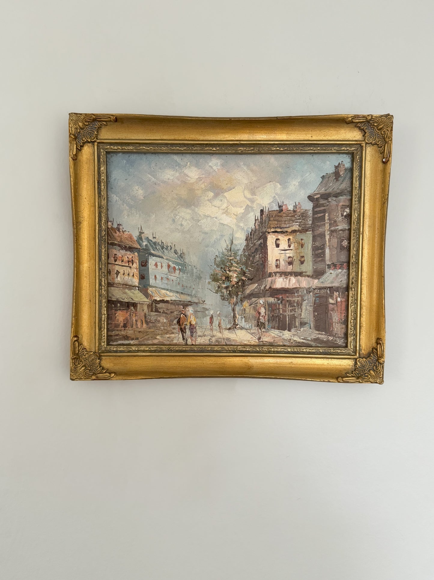 Vintage Original French Impressionist Framed Oil Painting, Paris Scene (Option 6)