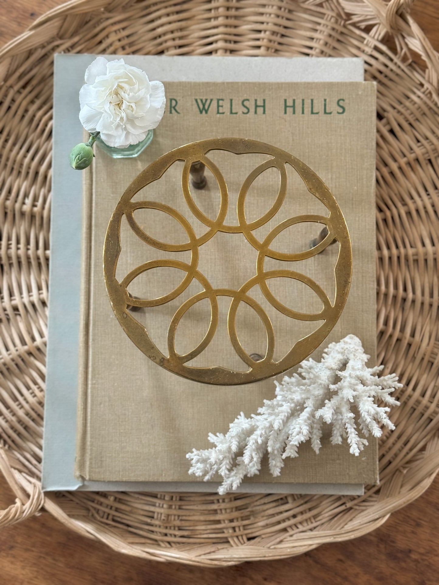 Vintage Floral Brass Trivet