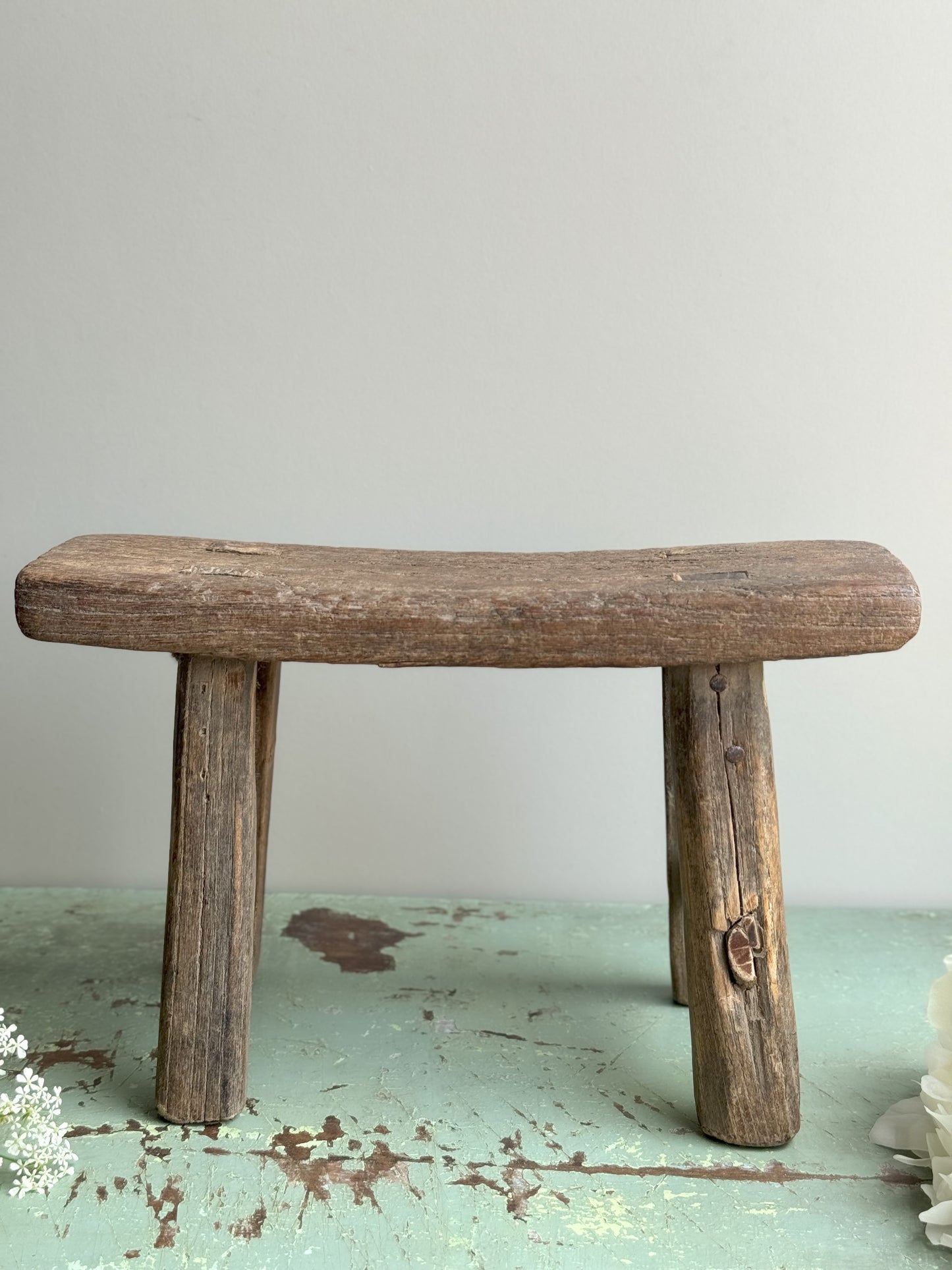 Vintage Tiny Elm Stool (Option 1)