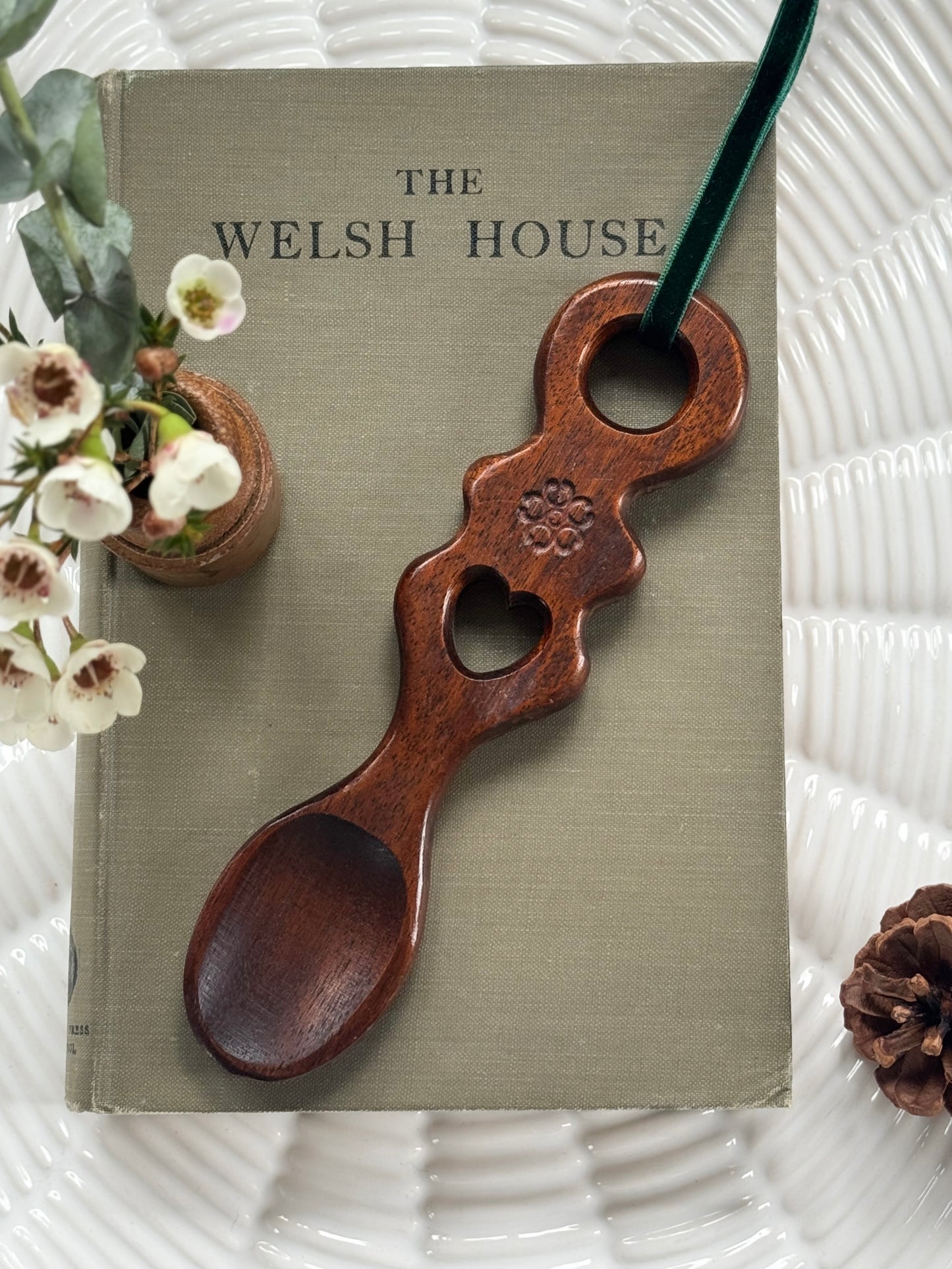 My Flower • Fy Mlodyn - Vintage Hand-Carved Welsh Love Spoon