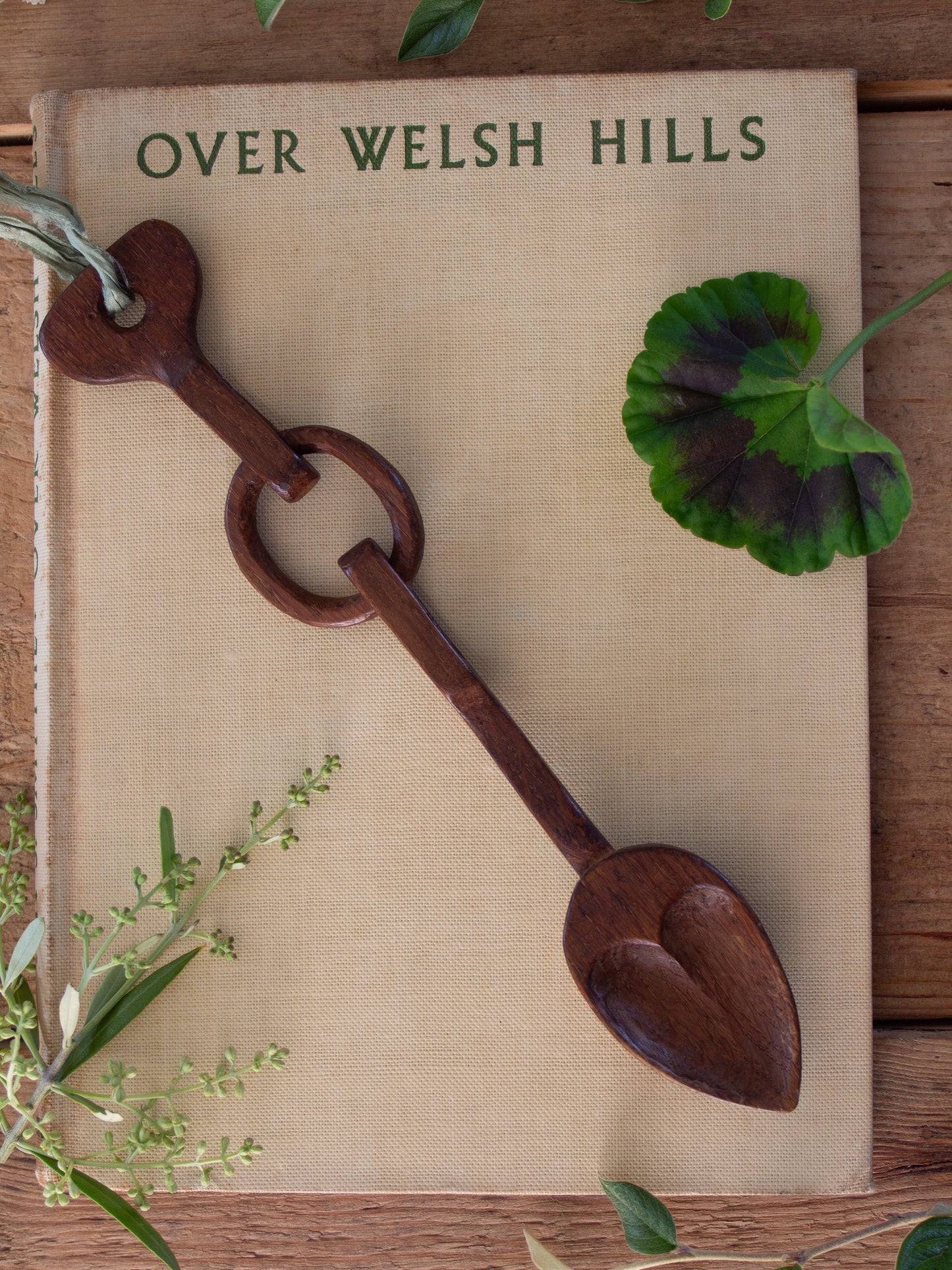Vintage Hand-Carved Welsh Love Spoon