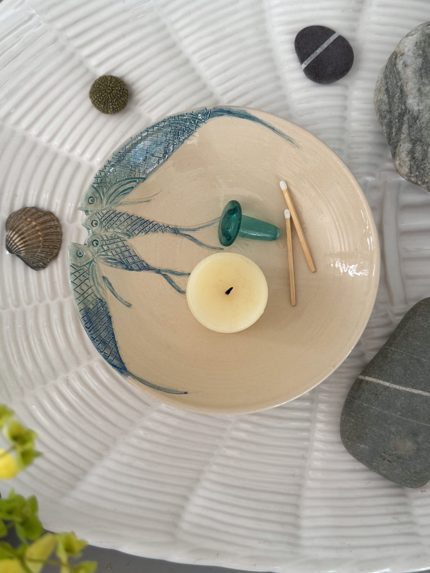 Studio Pottery ‘Little Fish’ Bowl by Elizabeth Linton, Buckingham