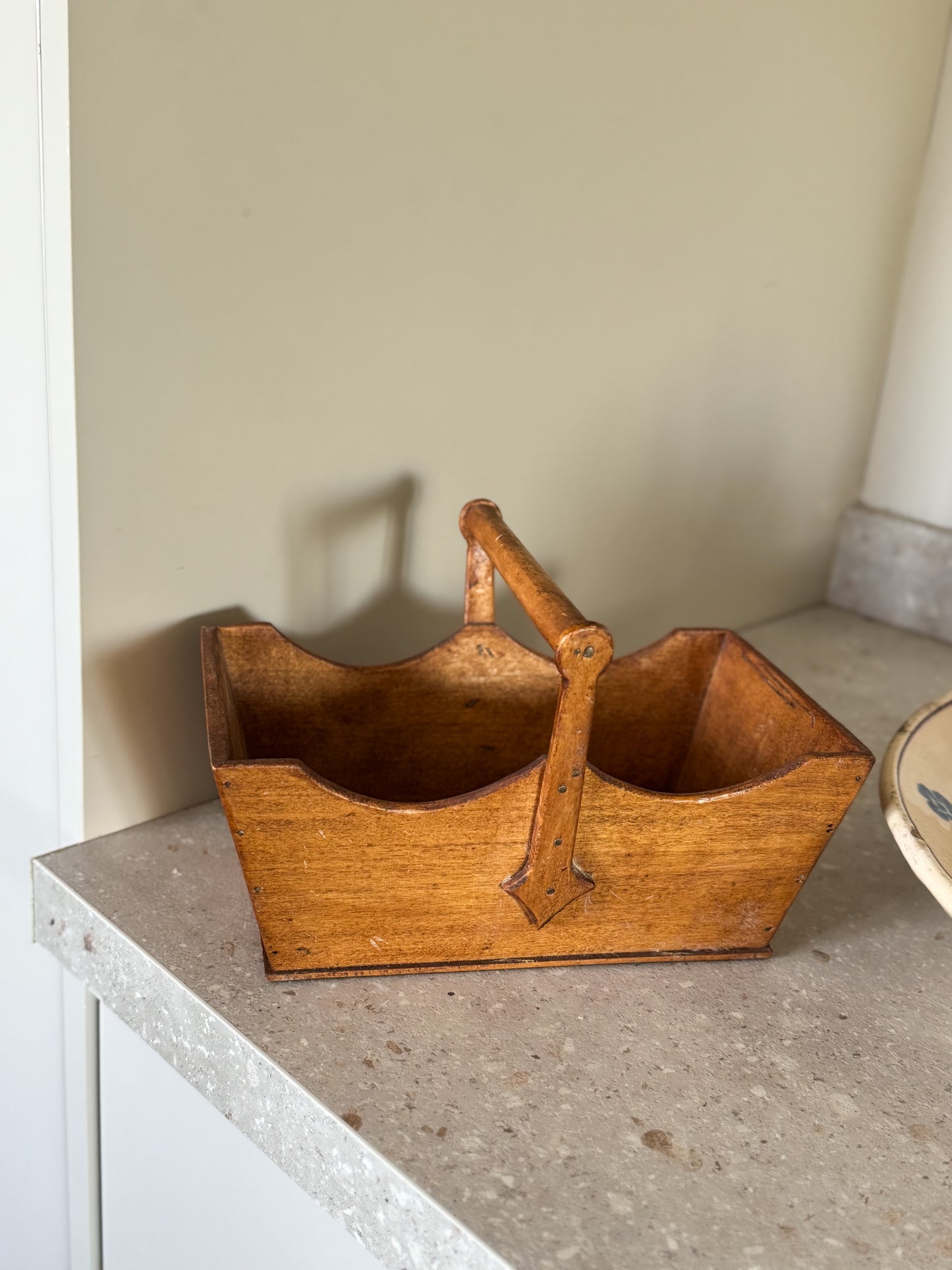 Vintage Handmade French Wooden Basket