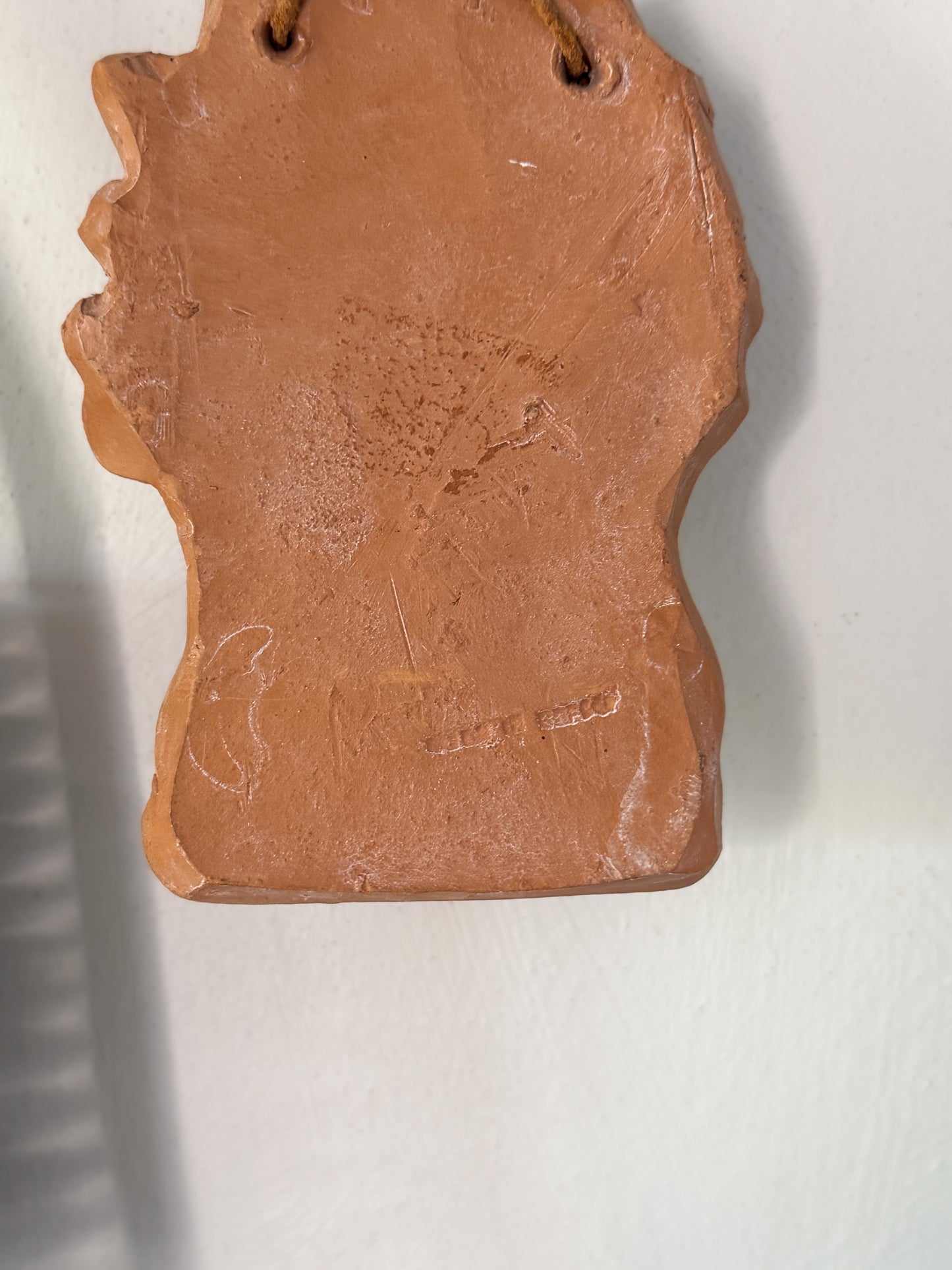 Vintage Handmade Terracotta Antefix Shell Wall Hanging