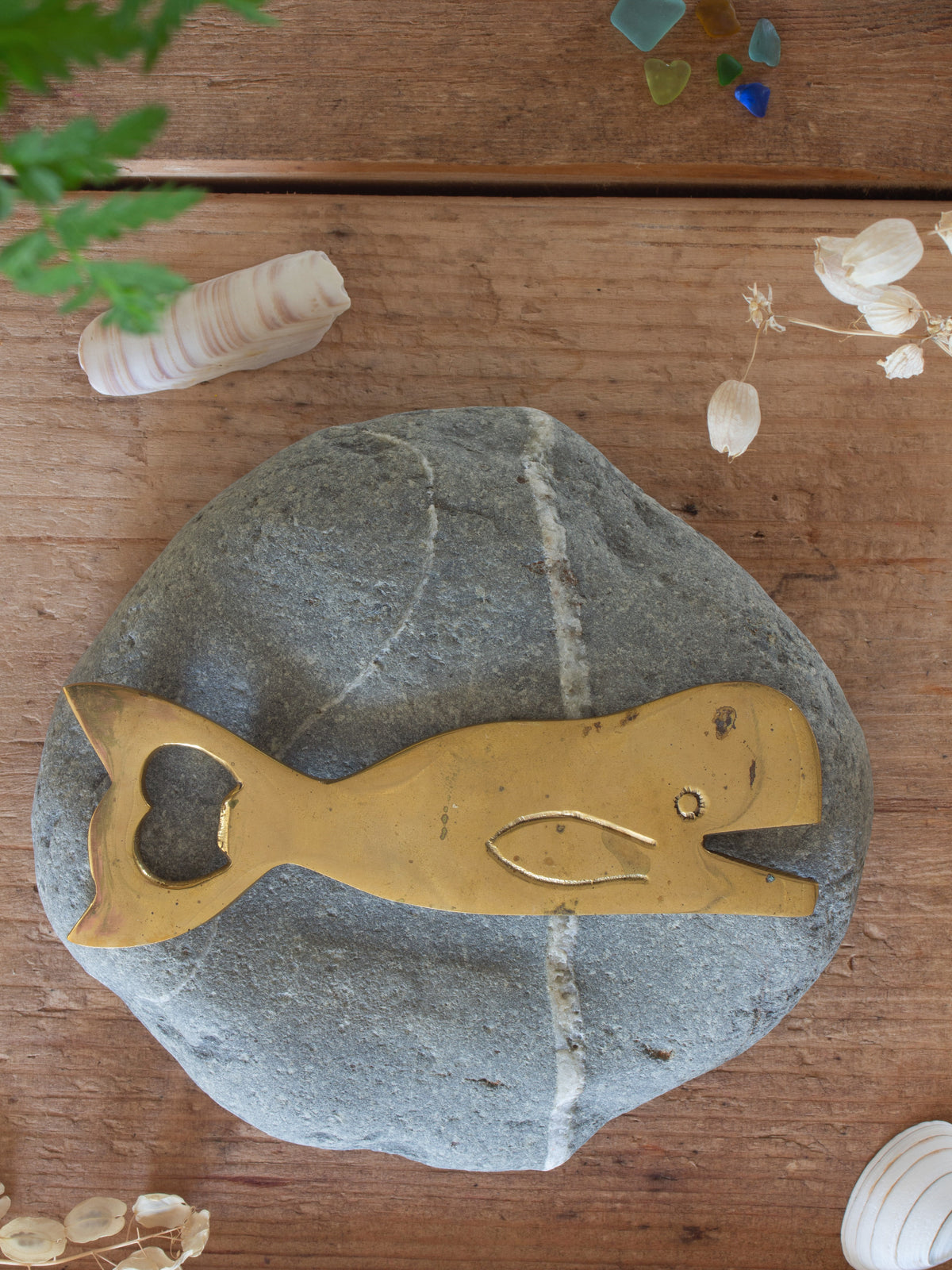 Vintage Solid Brass Whale Bottle Opener