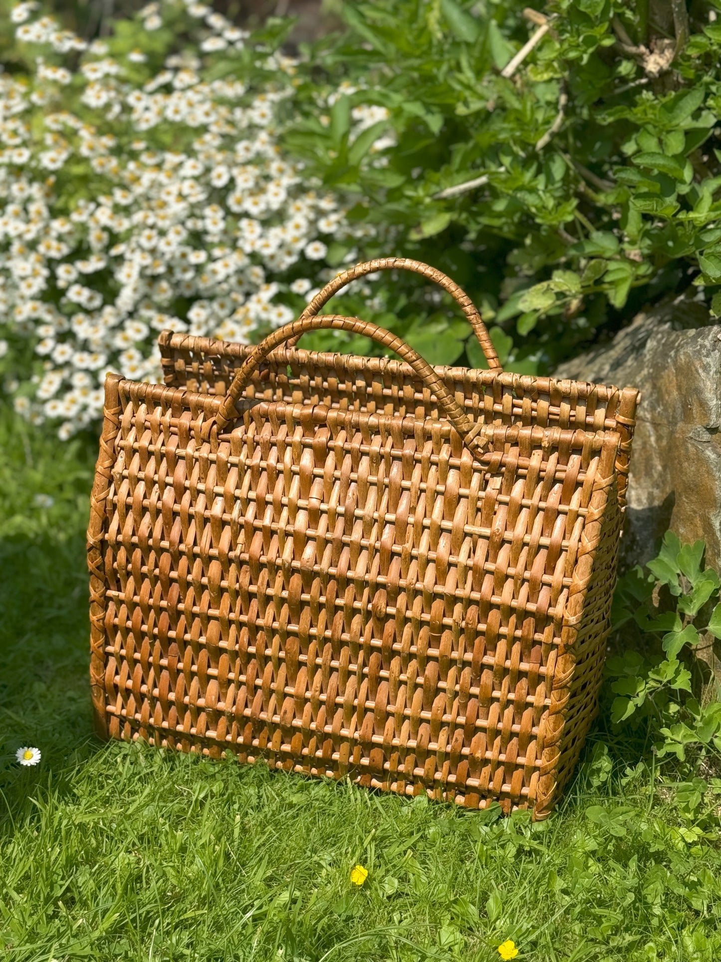 Vintage Large Wicker Shopping Bag