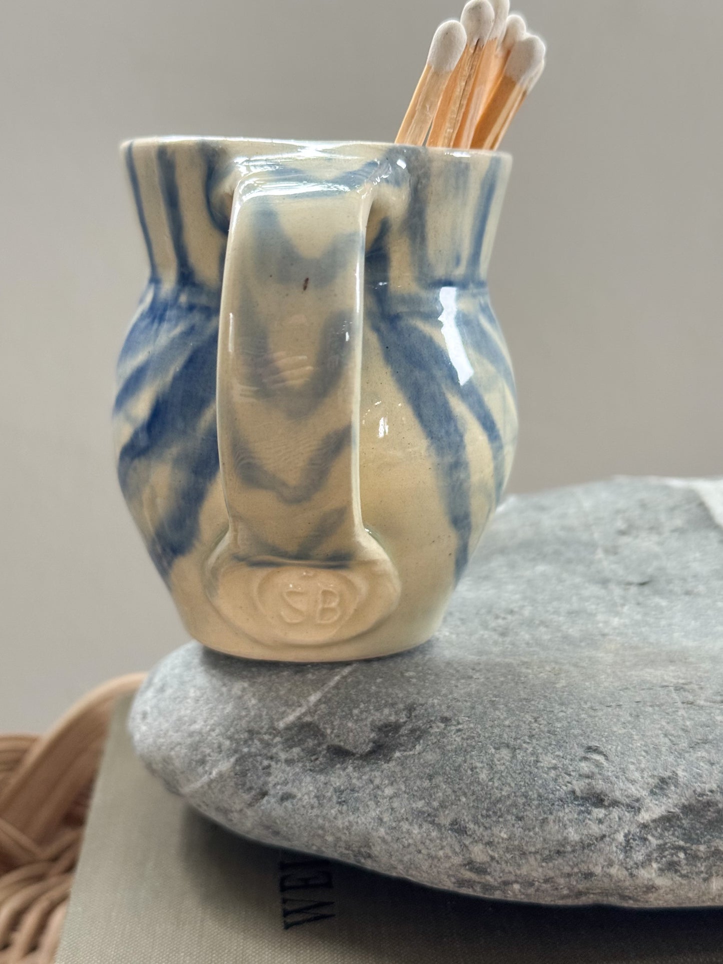 Very Rare Welsh Studio Pottery Owl Creamer by Steve Barkworth, Pen y Bonc Pottery, Amlwch