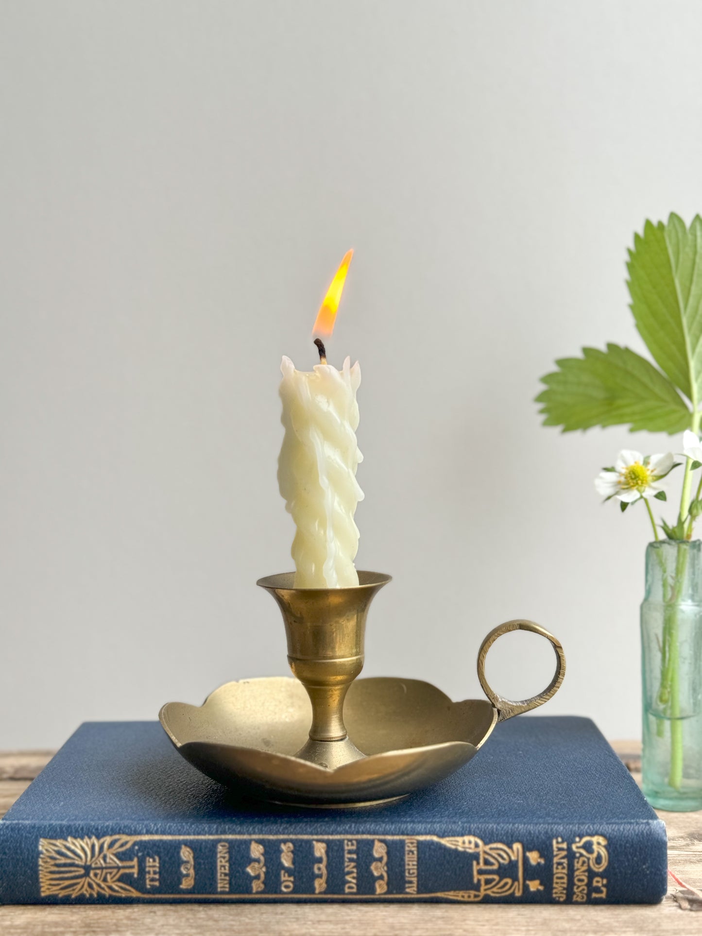 Vintage Brass Scalloped Chamberstick