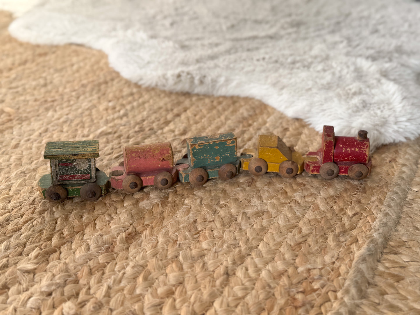 Vintage 1940s/50s Handmade Wooden Toy Train