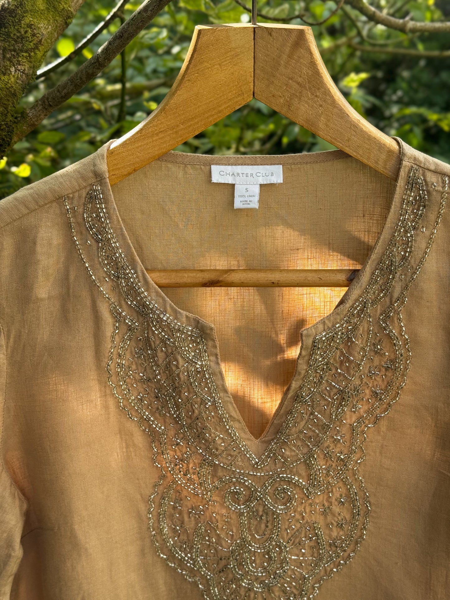 Vintage Charter Club Golden Hour Linen Tunic, Size S