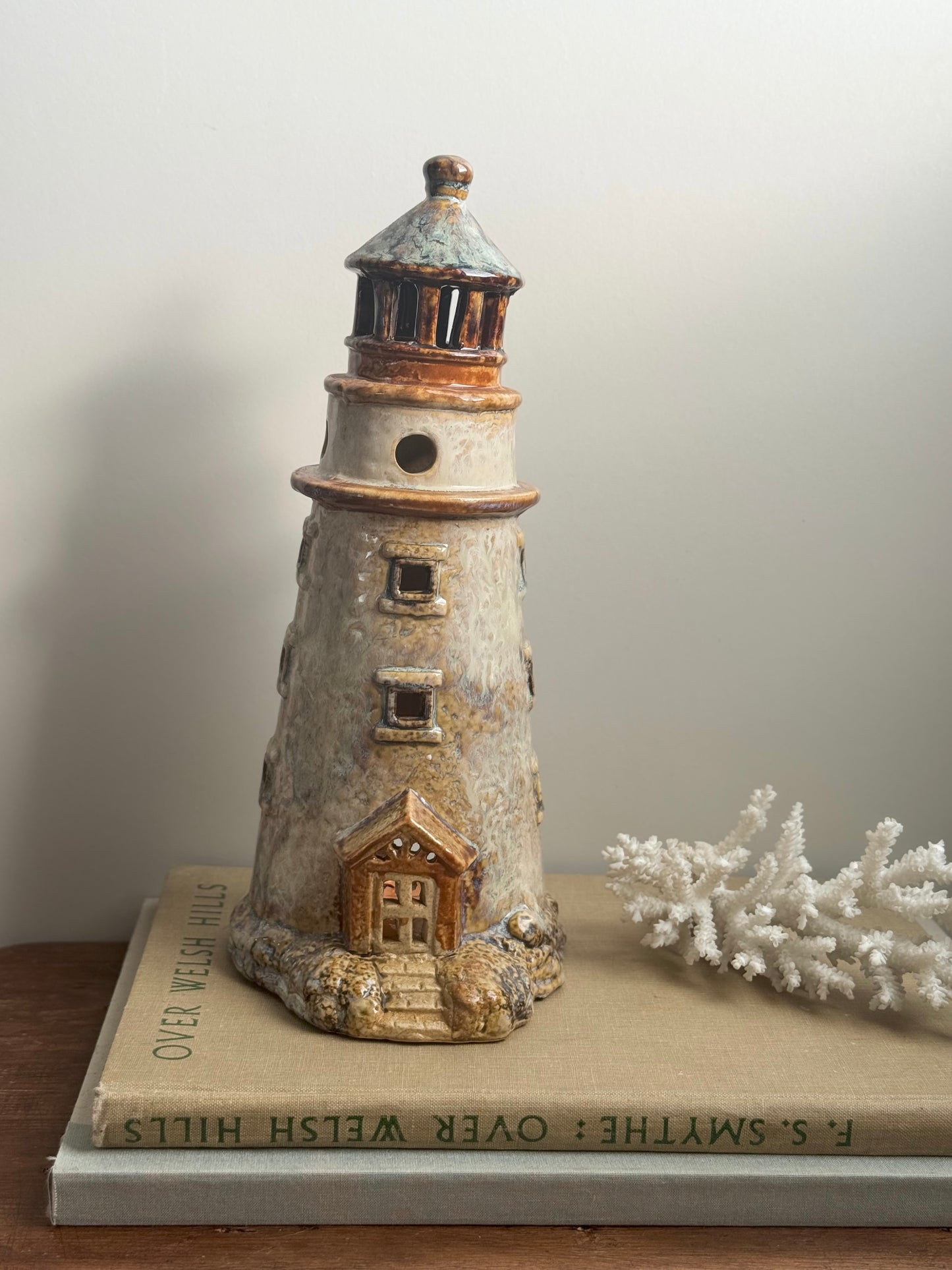 Vintage Studio Pottery Lighthouse Sculpture • Tealight Holder