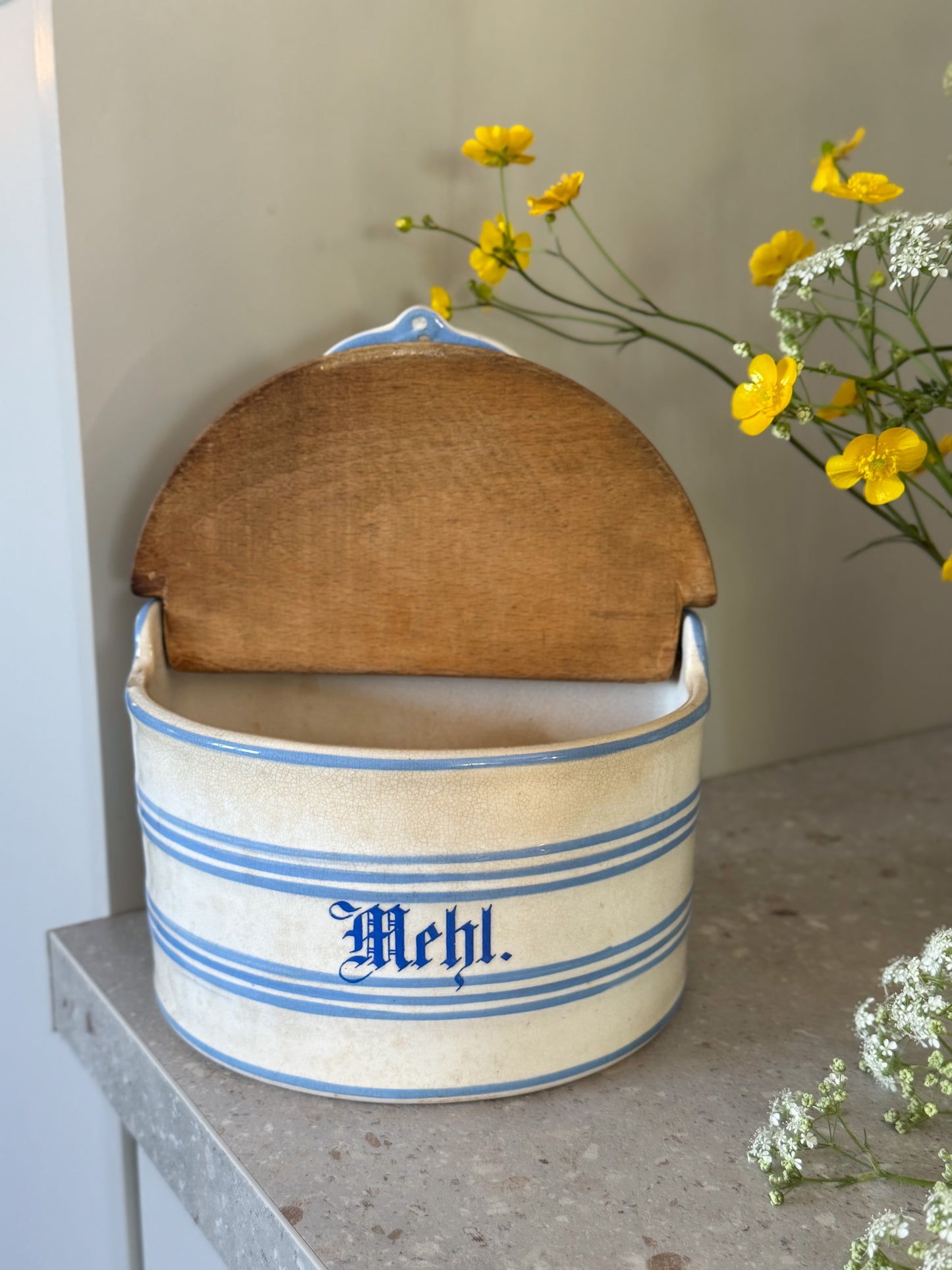 Rare Antique Villeroy & Boch Wall-Mounted Flour Jar – c.1874–1909 | East Berlin