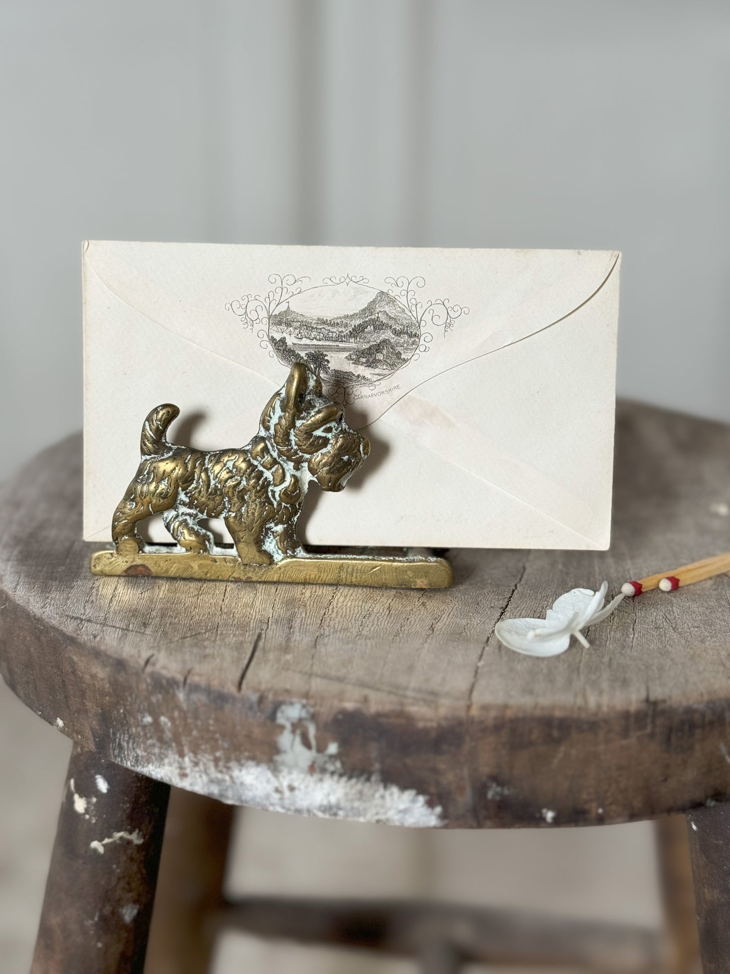 Vintage Brass Scotty Dog | Highland Terrier Letter Rack
