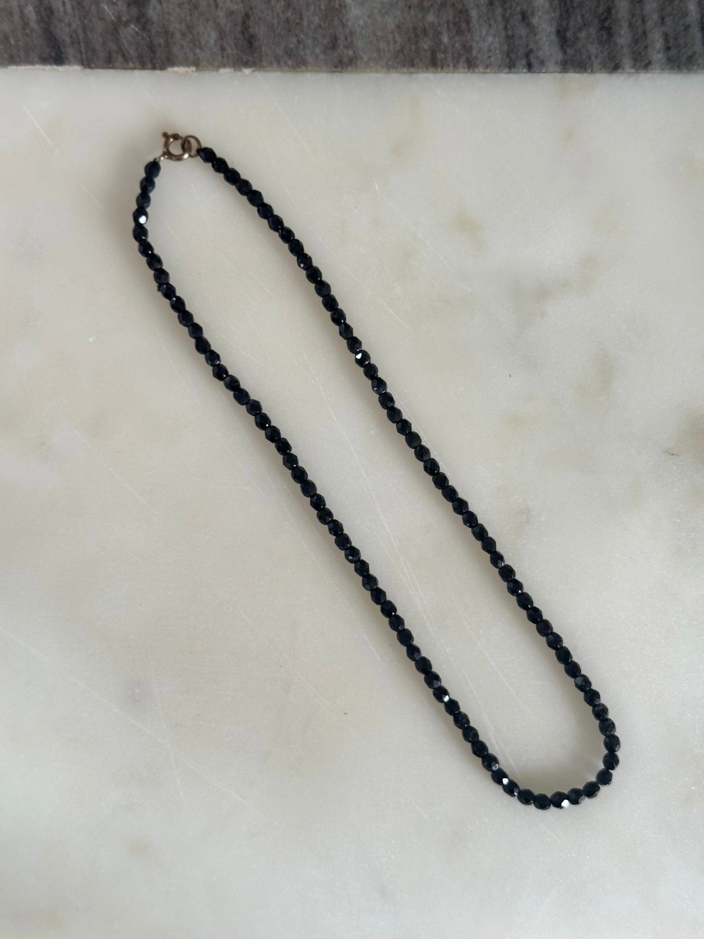 Vintage Black Beaded Necklace