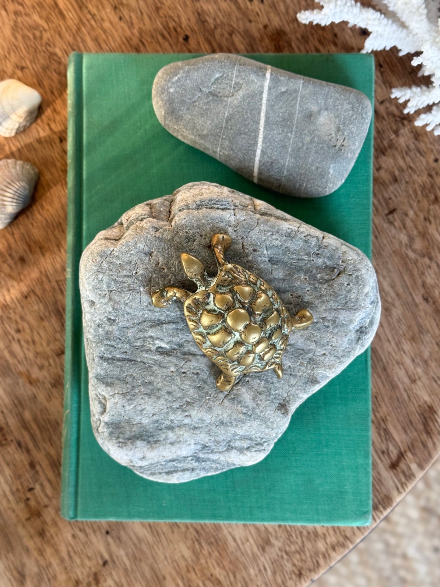 Vintage Solid Brass Tortoise Paperweight