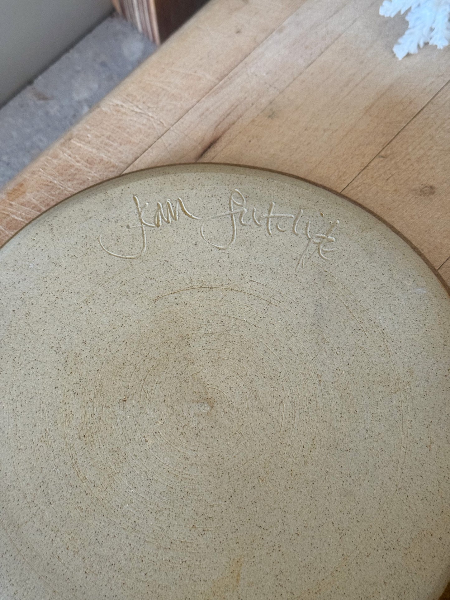 Vintage Studio Pottery Woodland Trees Butter / Cheese Dish