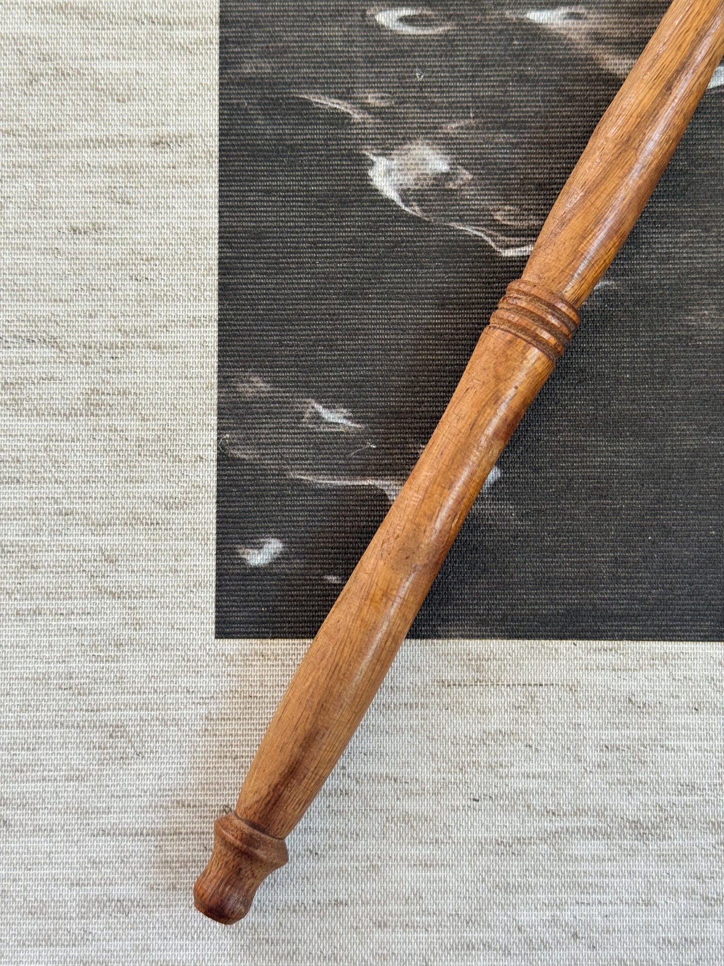 Antique Victorian Brass & Wood Handmade Candle Snuffer