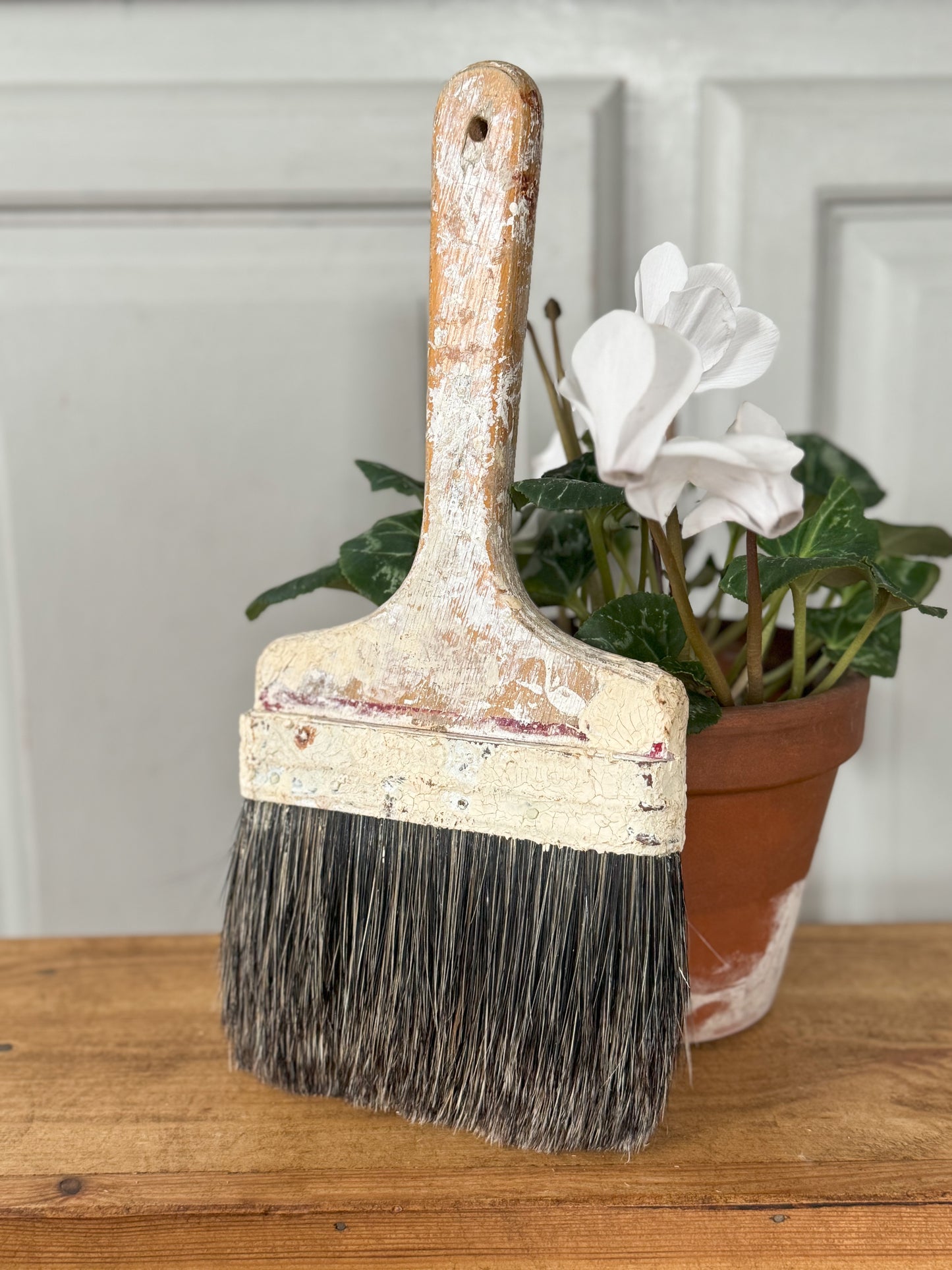 Large Vintage Wooden Paintbrush
