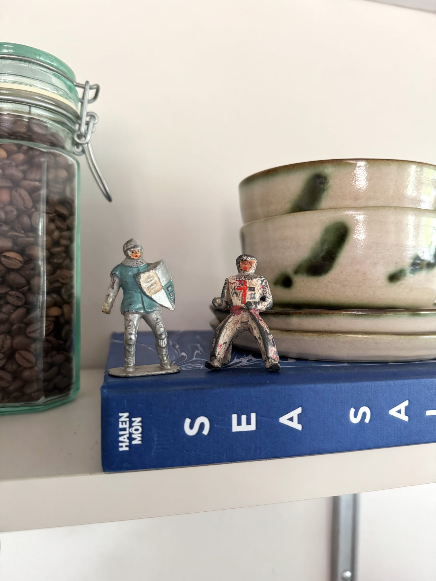 Pair of Antique Lead Knight Figurines