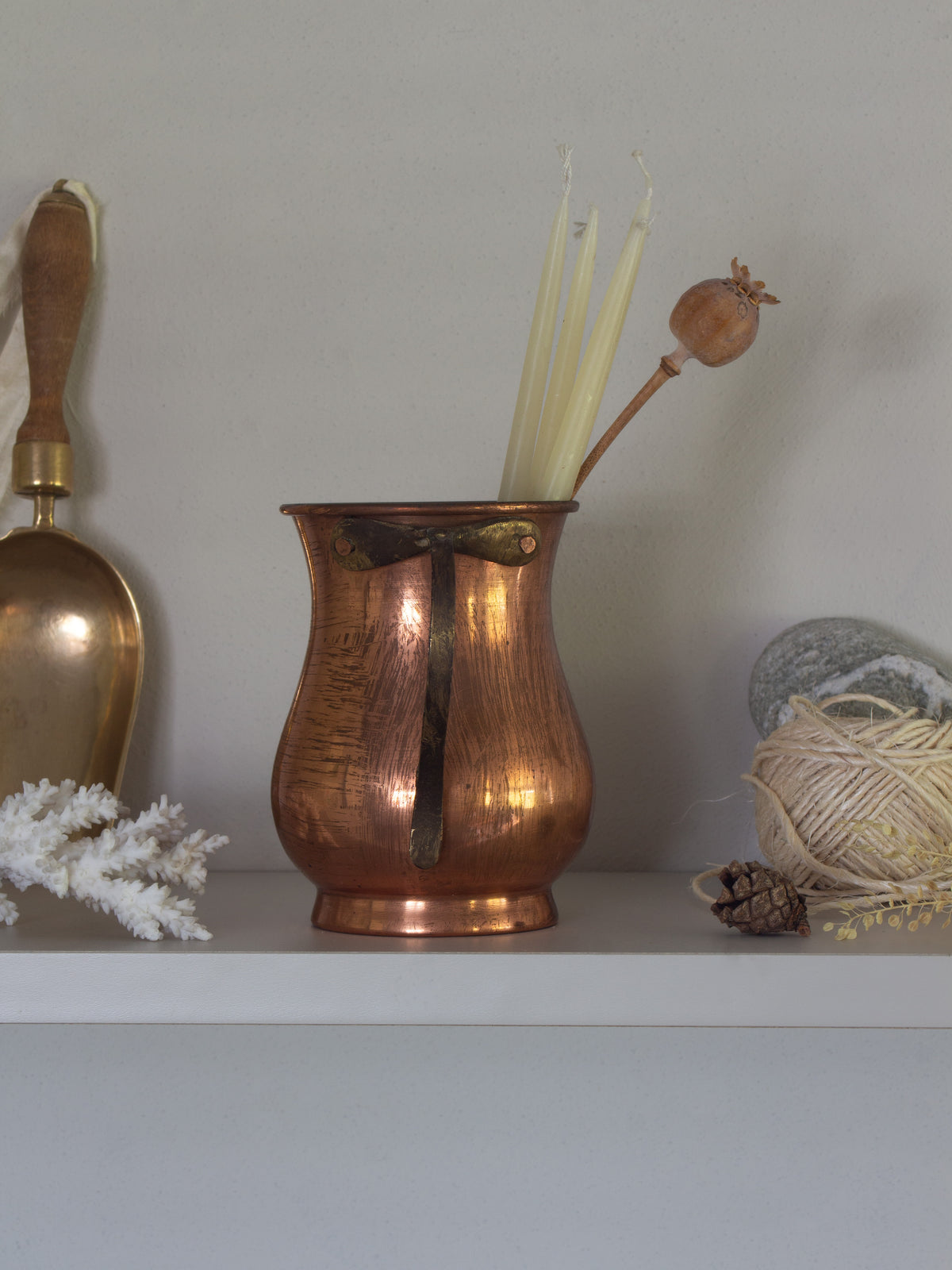 Vintage Handmade Copper & Brass Tankard / Mug