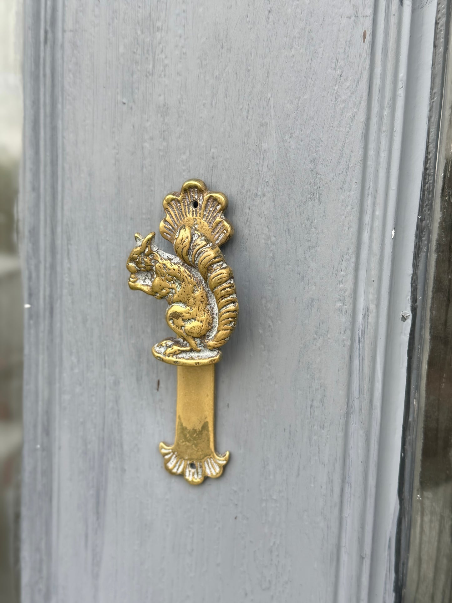 Vintage Solid Brass Squirrel Door Knocker