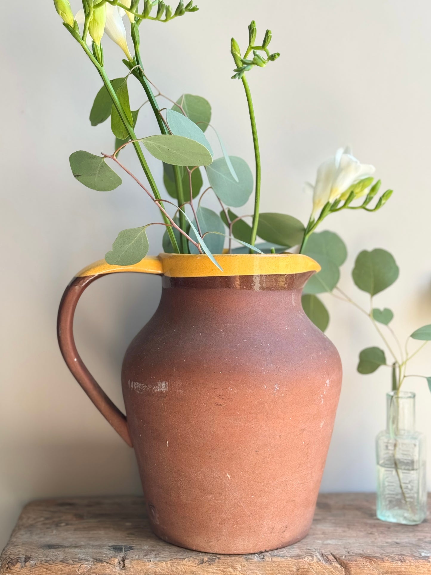Large Vintage Terracotta Slipware Jug