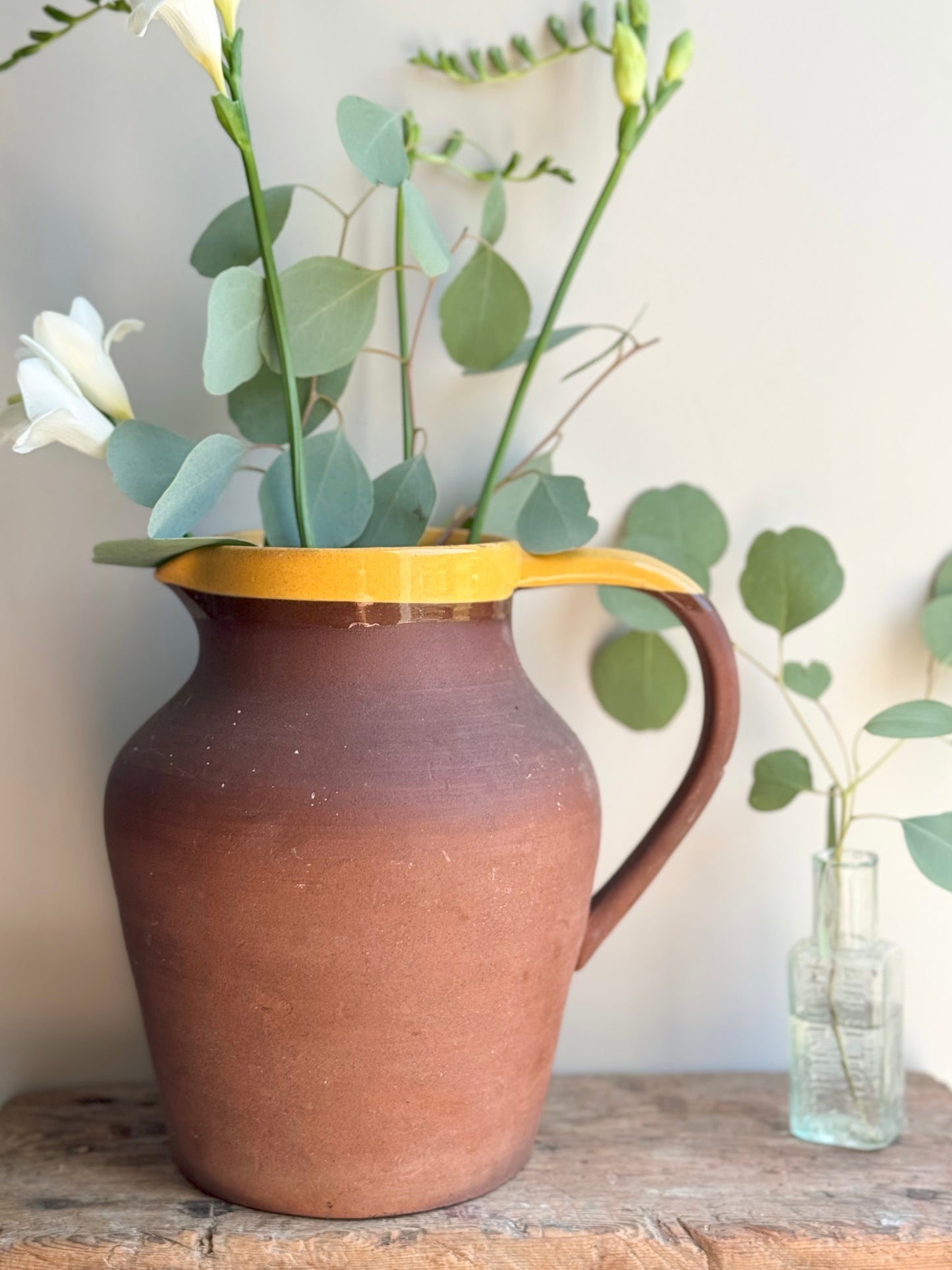 Large Vintage Terracotta Slipware Jug