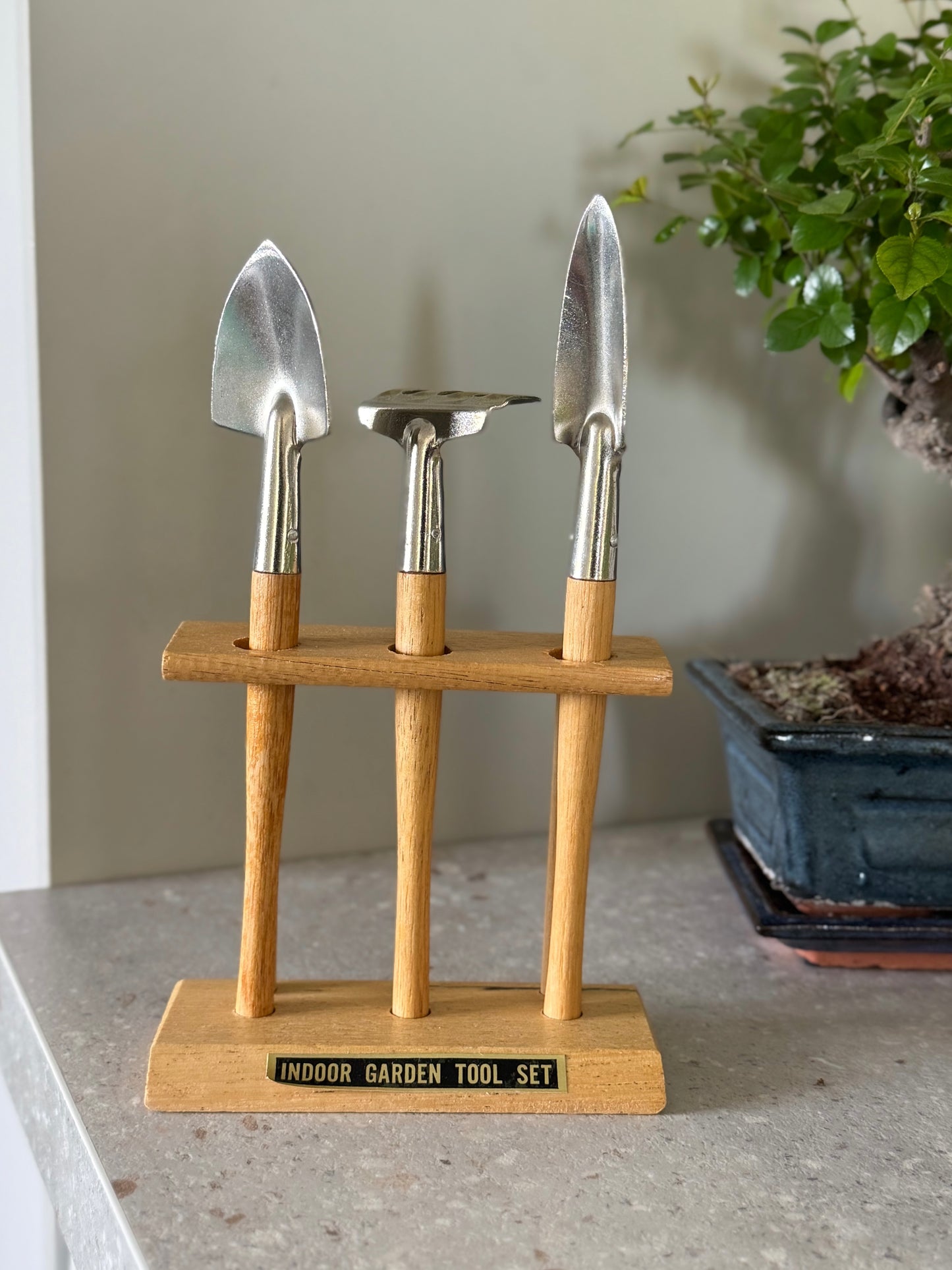 Vintage Midcentury Indoor Garden Wooden Tool Set – New Old Stock