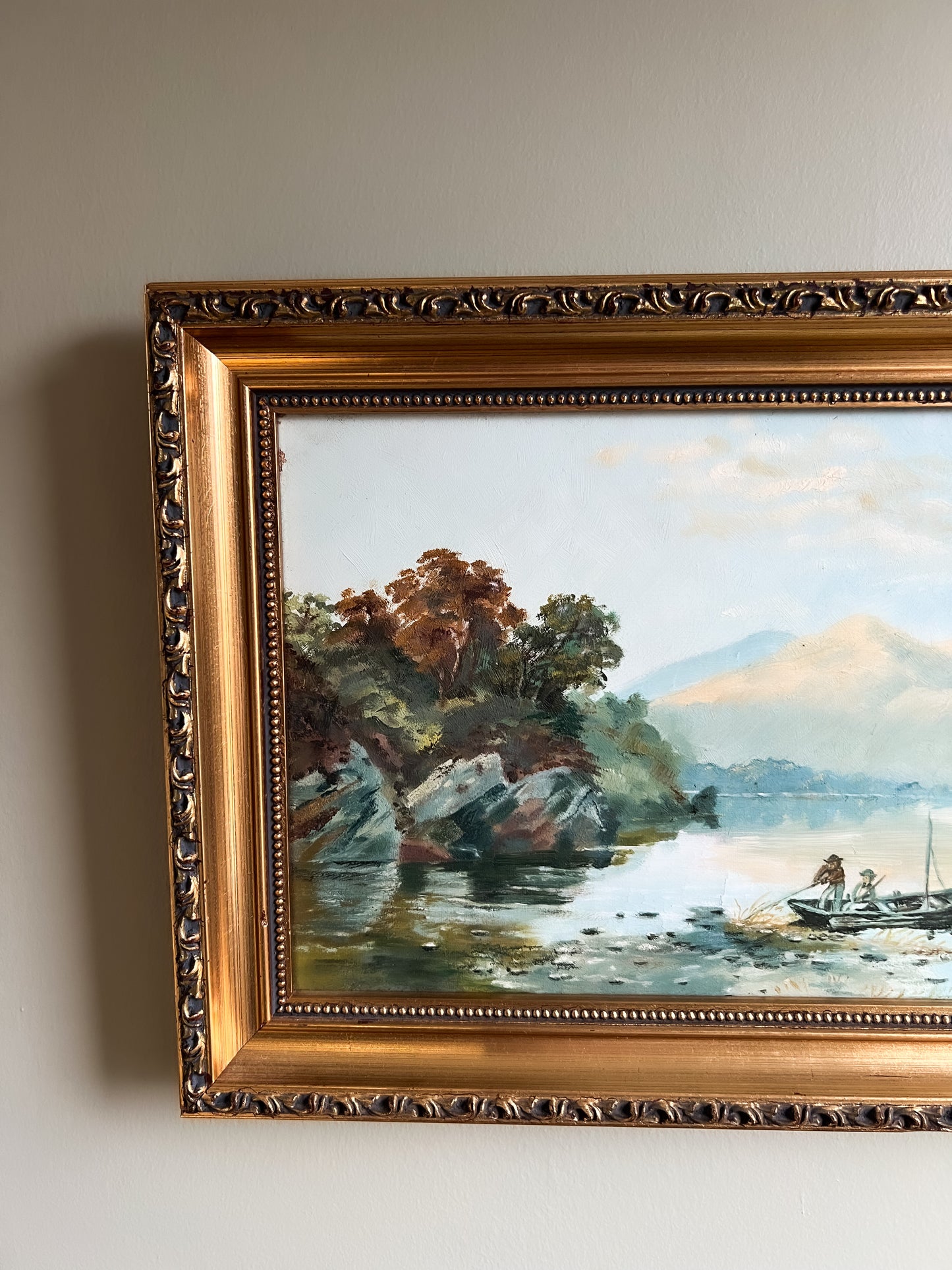 Original Framed Oil on Canvas • Sailing to Shore