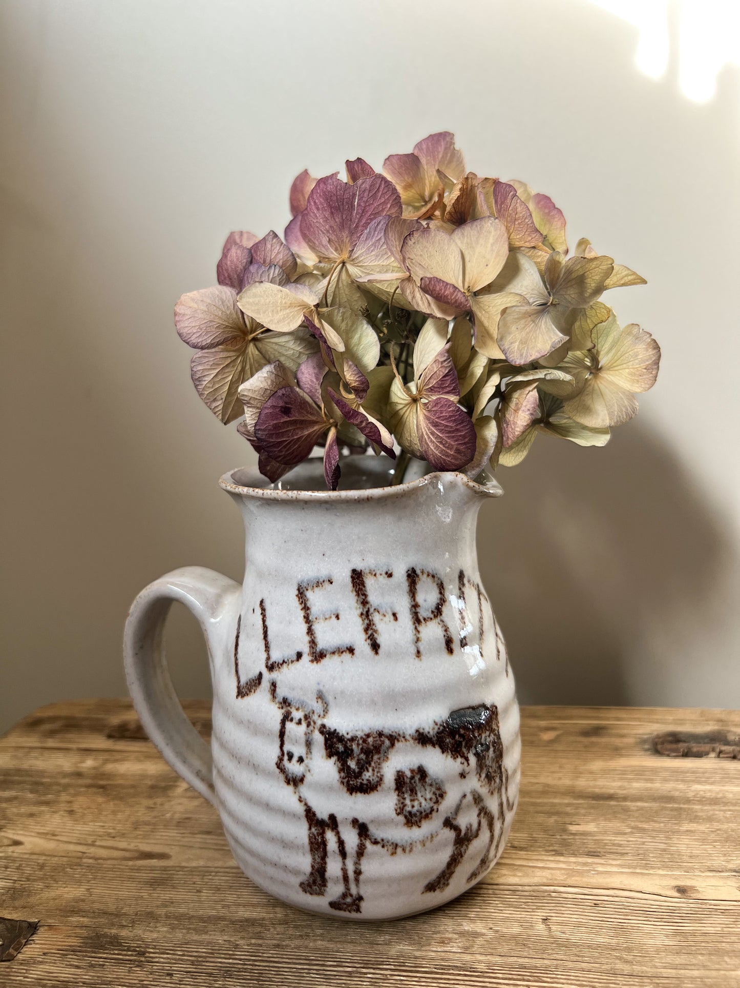 Welsh Studio Pottery Milk Jug • Jwg Llefrith Crochenwaith Stiwdio