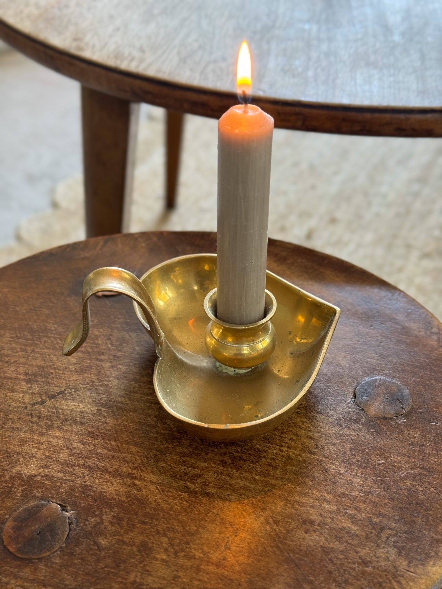 Vintage Heart-Shaped Solid Brass Chamberstick