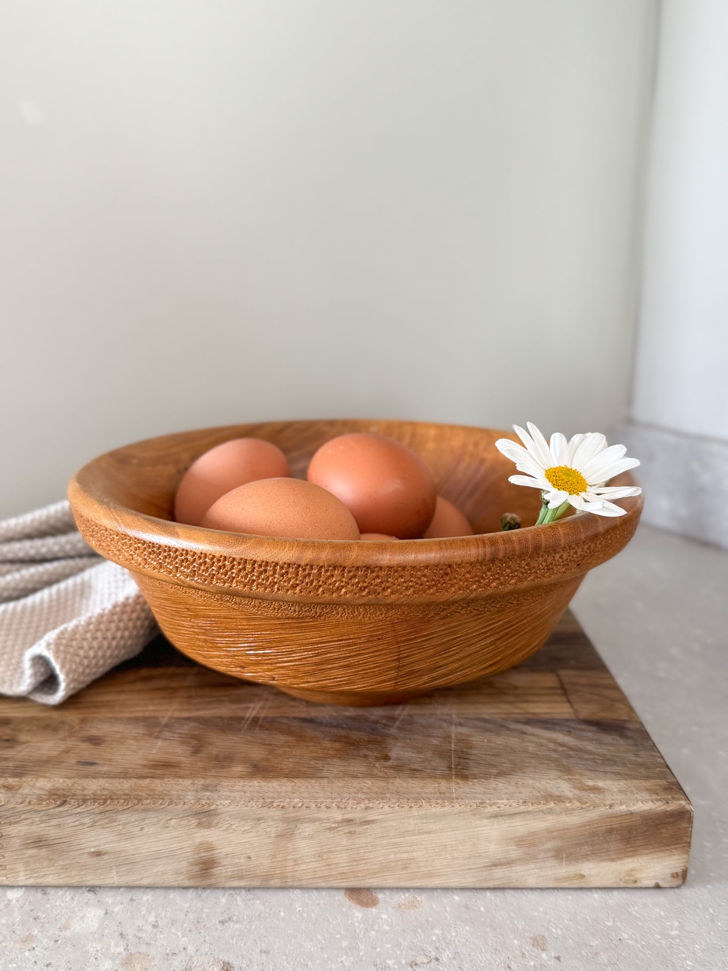 Vintage Hand-Turned Wooden Bowl