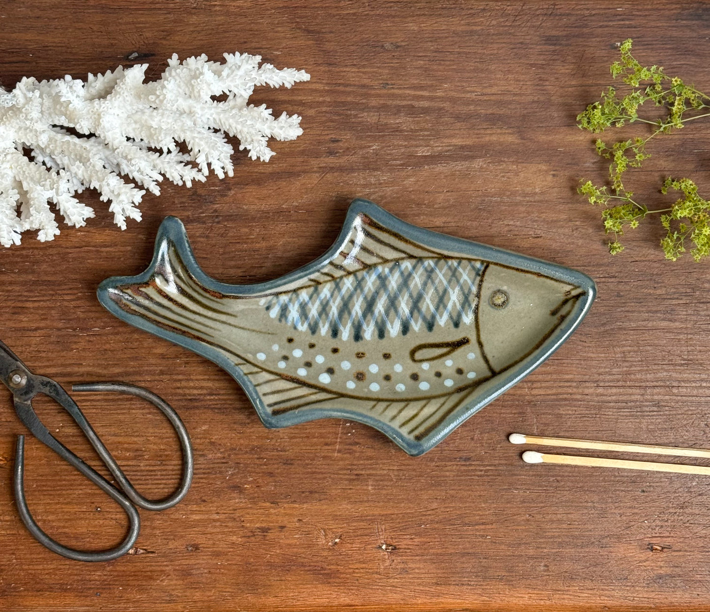 Studio Pottery Fish Shaped Trinket Dish