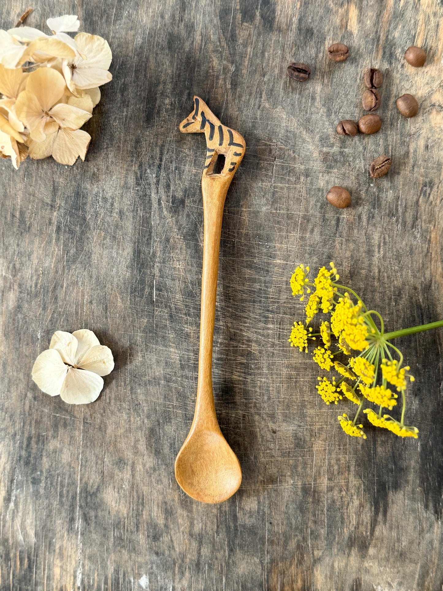 Hand-carved Wooden Zebra Spoon
