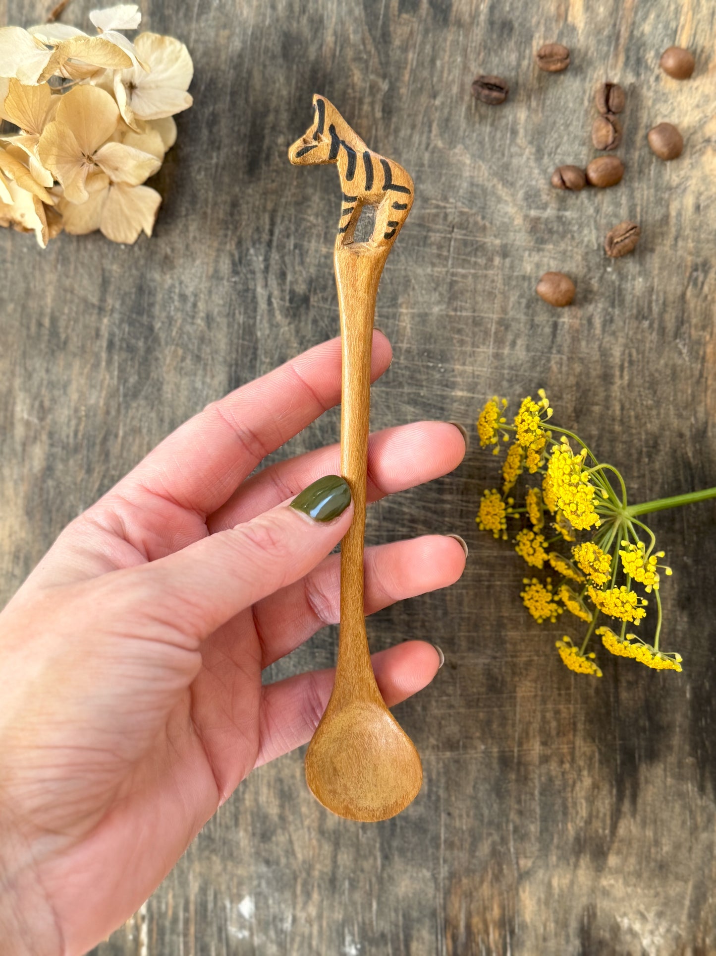 Hand-carved Wooden Zebra Spoon